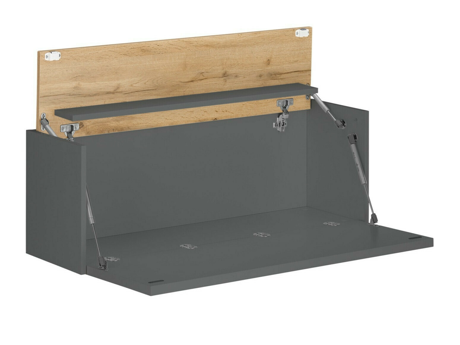 Σετ επίπλων σαλονιού Elbsori 145 (Ανθρακί + Δρυς wotan)