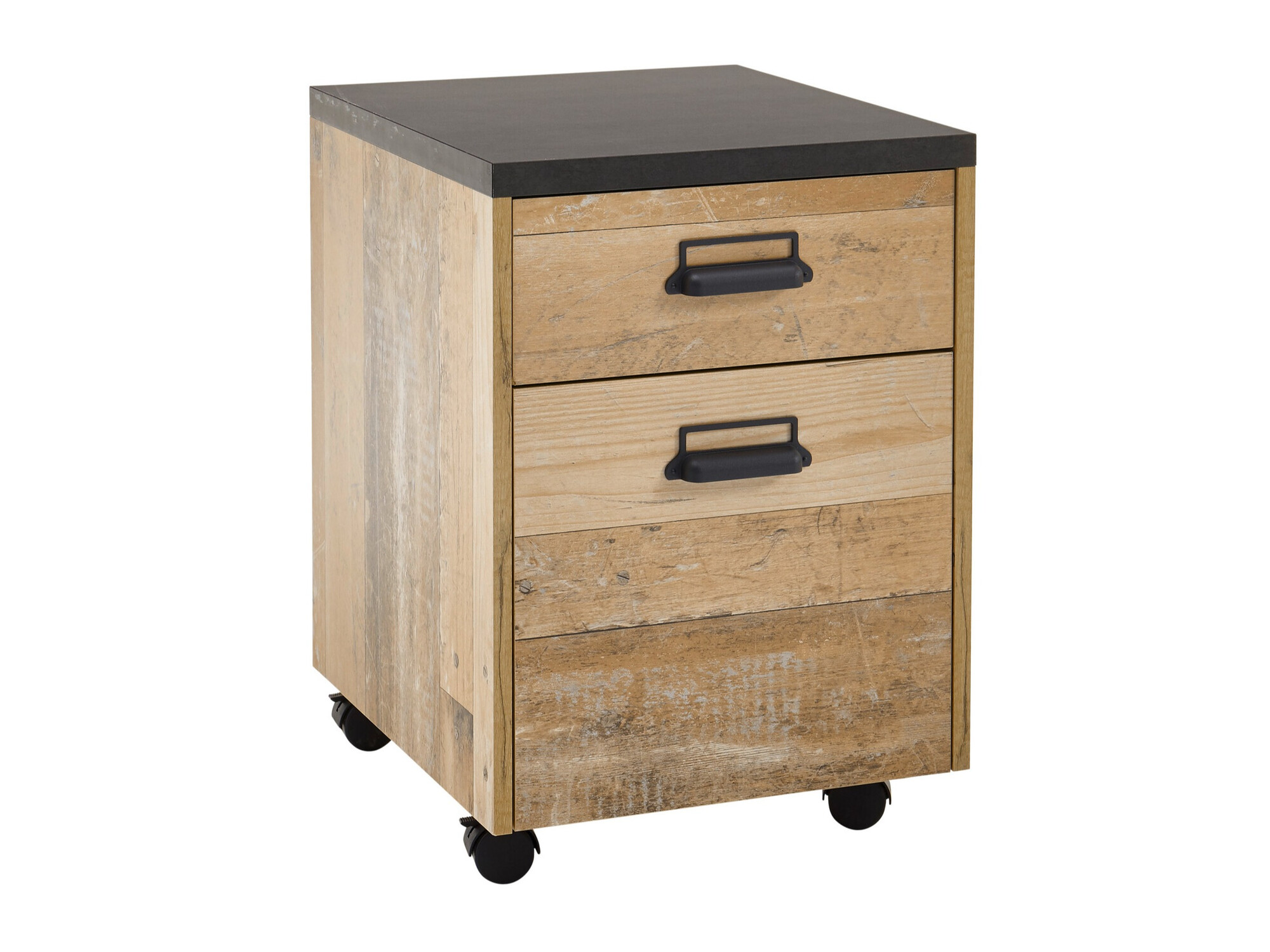 Συρταριέρα γραφείου Cirtale 103 (Παλαιωμένο χρώμα ξύλου + Ανθρακί)