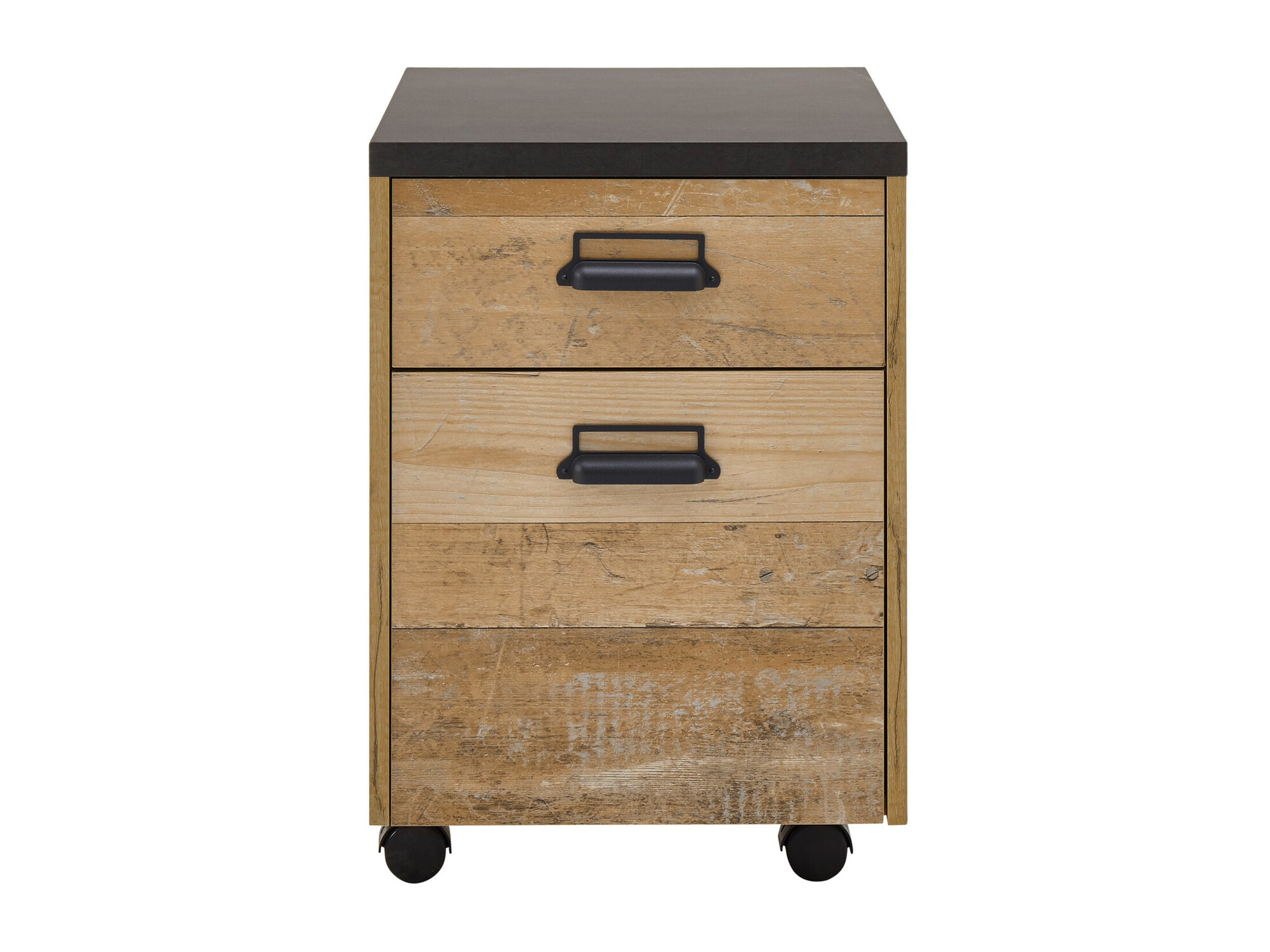 Under-desk pedestal Cirtale 103 (Aged wood + Anthracite)