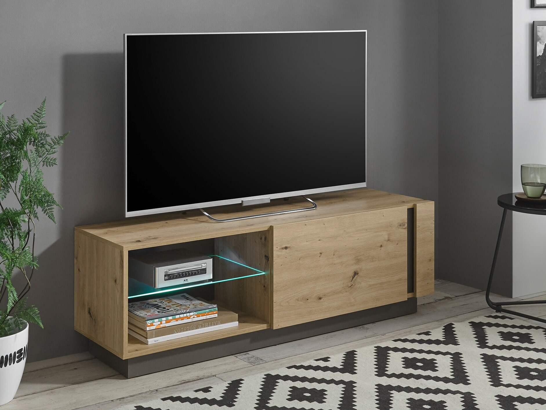 TV stand Veropho 102 (Artisan oak + Graphite)
