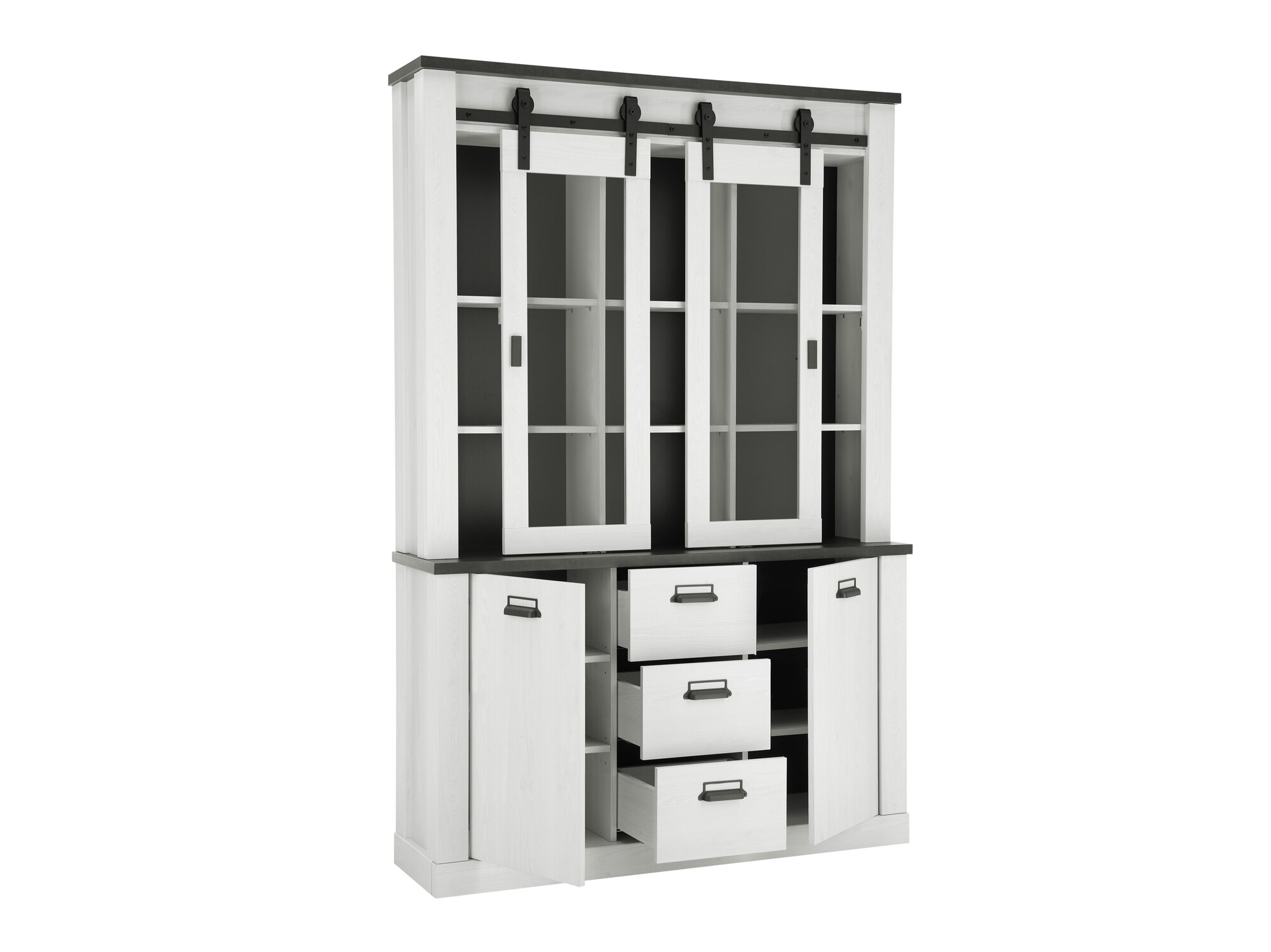 Βιβλιοθήκη Cirtale 110 (Λευκασμένο πεύκο + Antrahite)