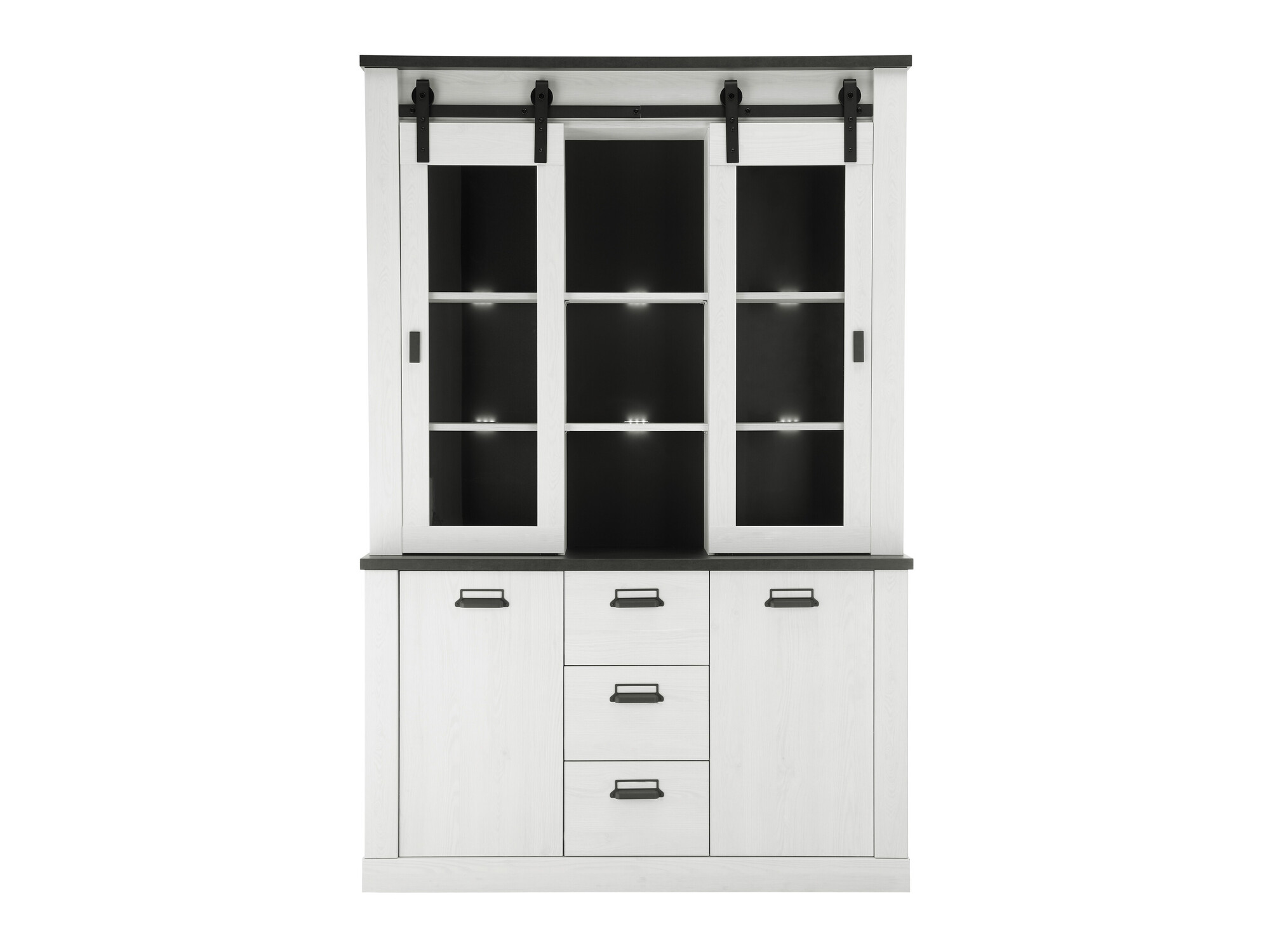 Βιβλιοθήκη Cirtale 110 (Λευκασμένο πεύκο + Antrahite)