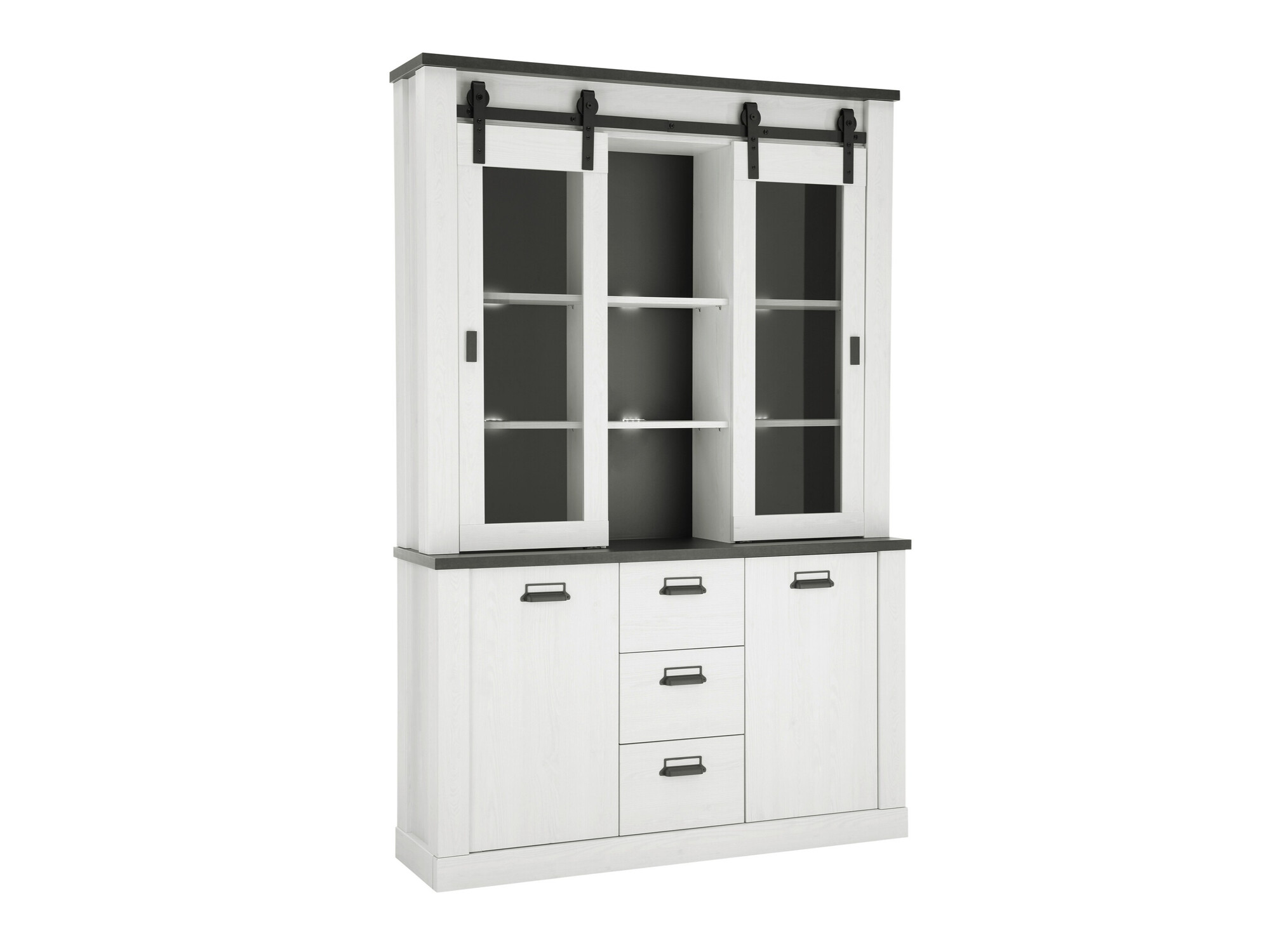 Βιβλιοθήκη Cirtale 110 (Λευκασμένο πεύκο + Antrahite)