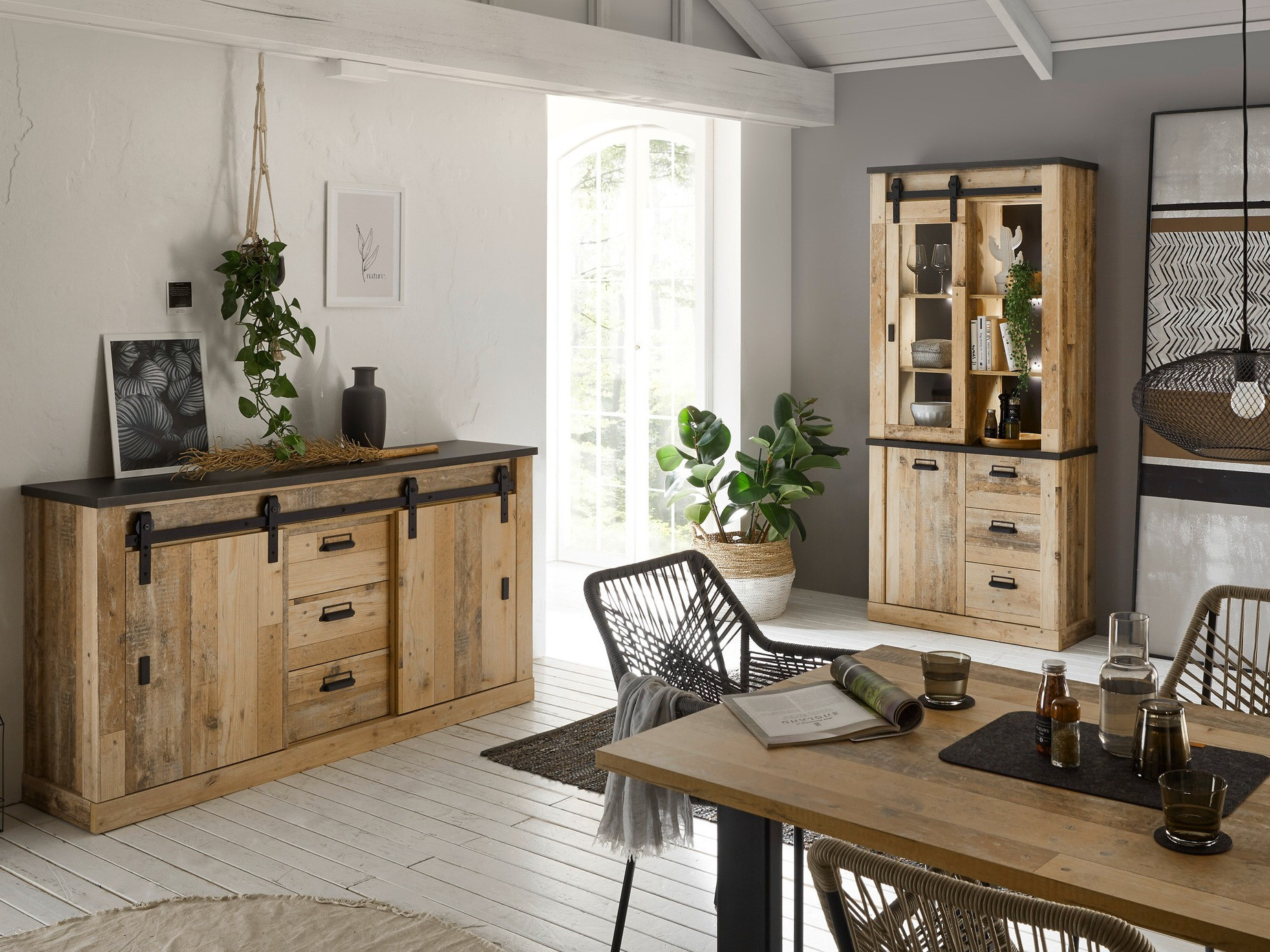 Chest of drawers Cirtale 116 (Anthracite + Aged wood)