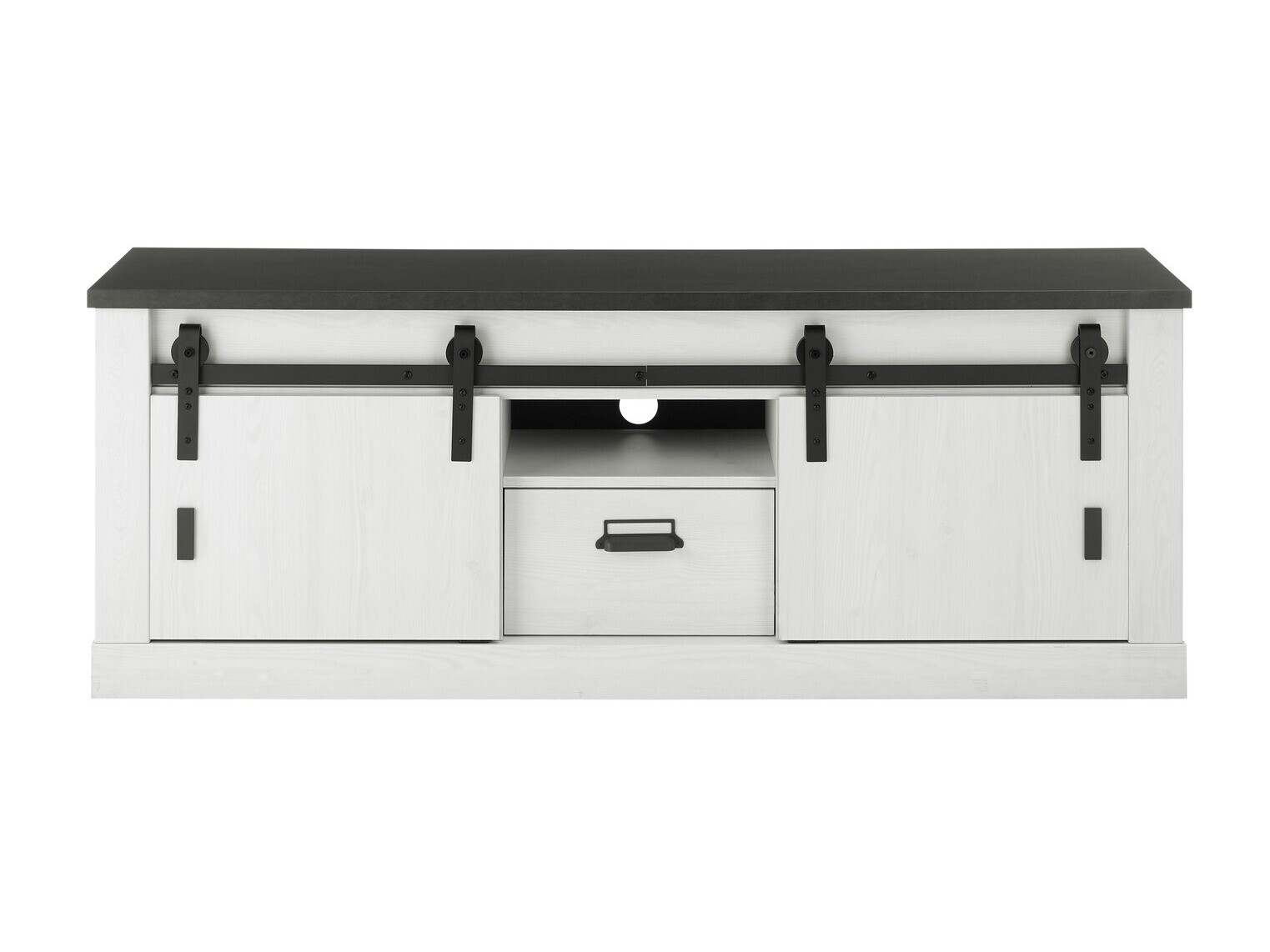 Έπιπλο τηλεόρασης Cirtale 112 (Ανθρακί + Λευκασμένο πεύκο)