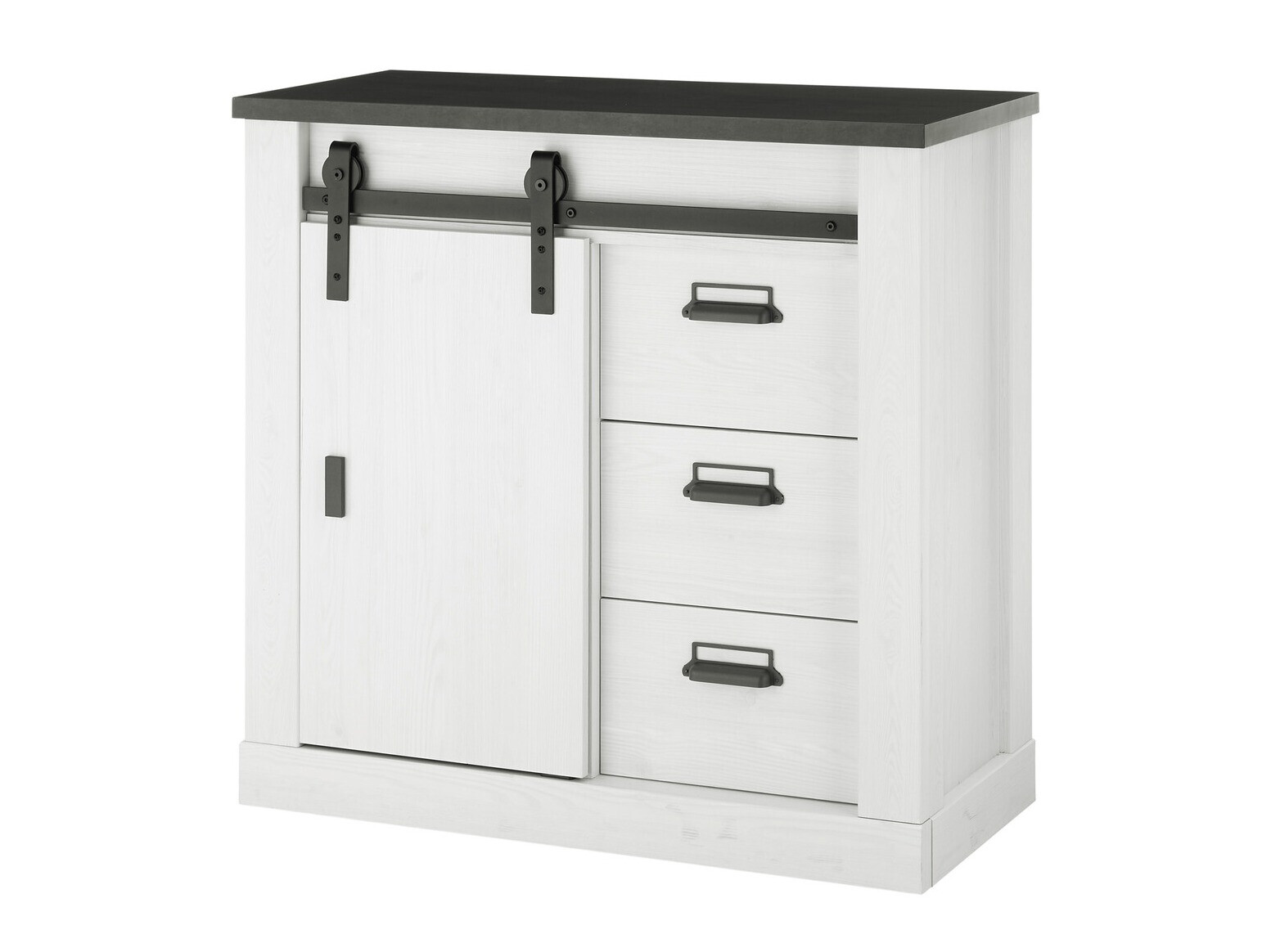 Συρταριέρα Cirtale 117 (Ανθρακί + Λευκασμένο πεύκο)