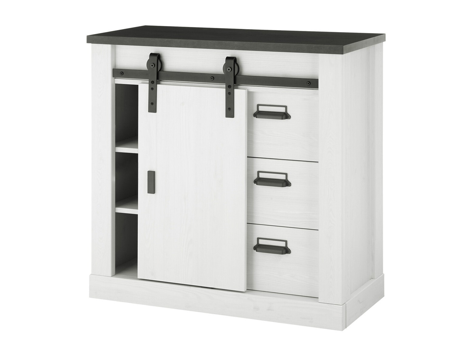 Συρταριέρα Cirtale 117 (Ανθρακί + Λευκασμένο πεύκο)