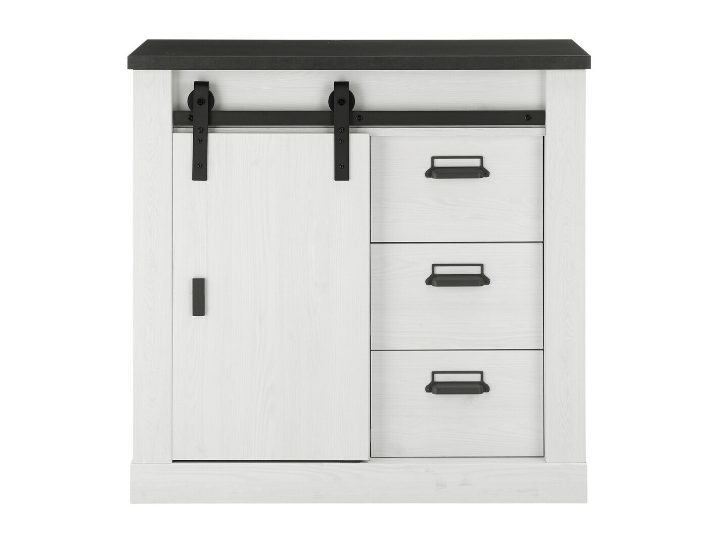 Συρταριέρα Cirtale 117 (Ανθρακί + Λευκασμένο πεύκο)