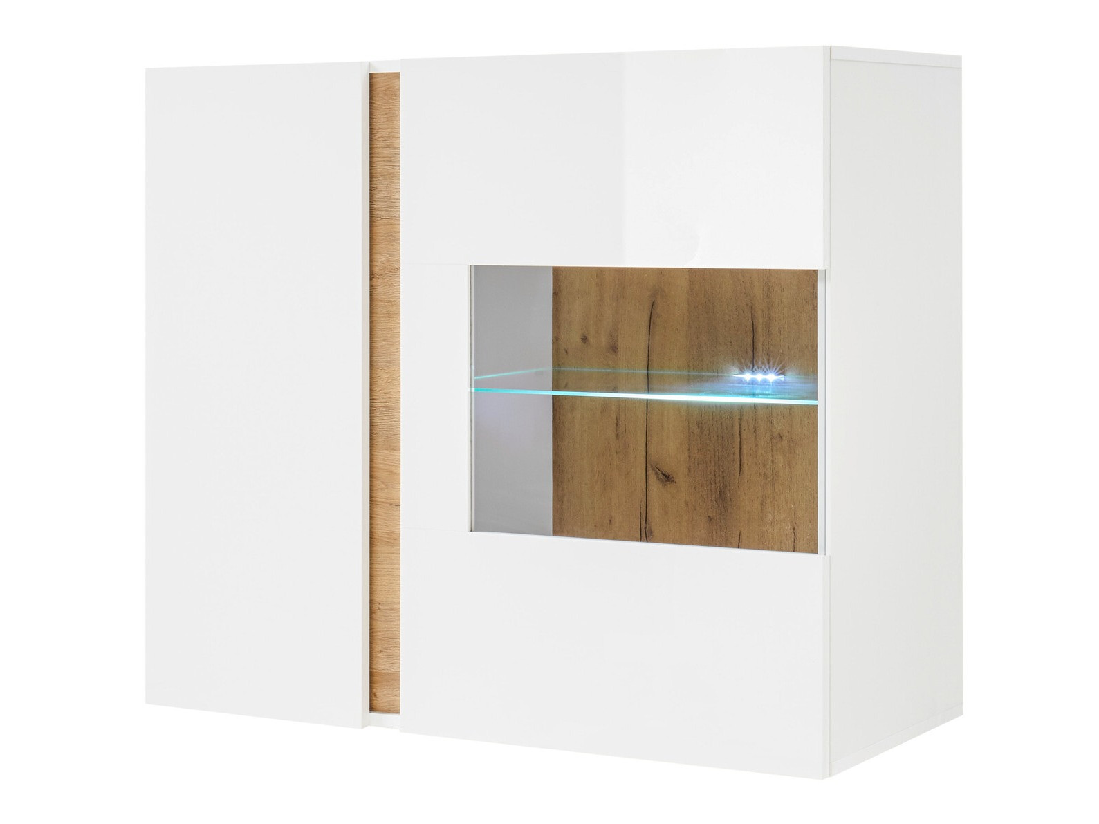 Wall cabinet Veropho 105 (Glossy white + Grandson oak)