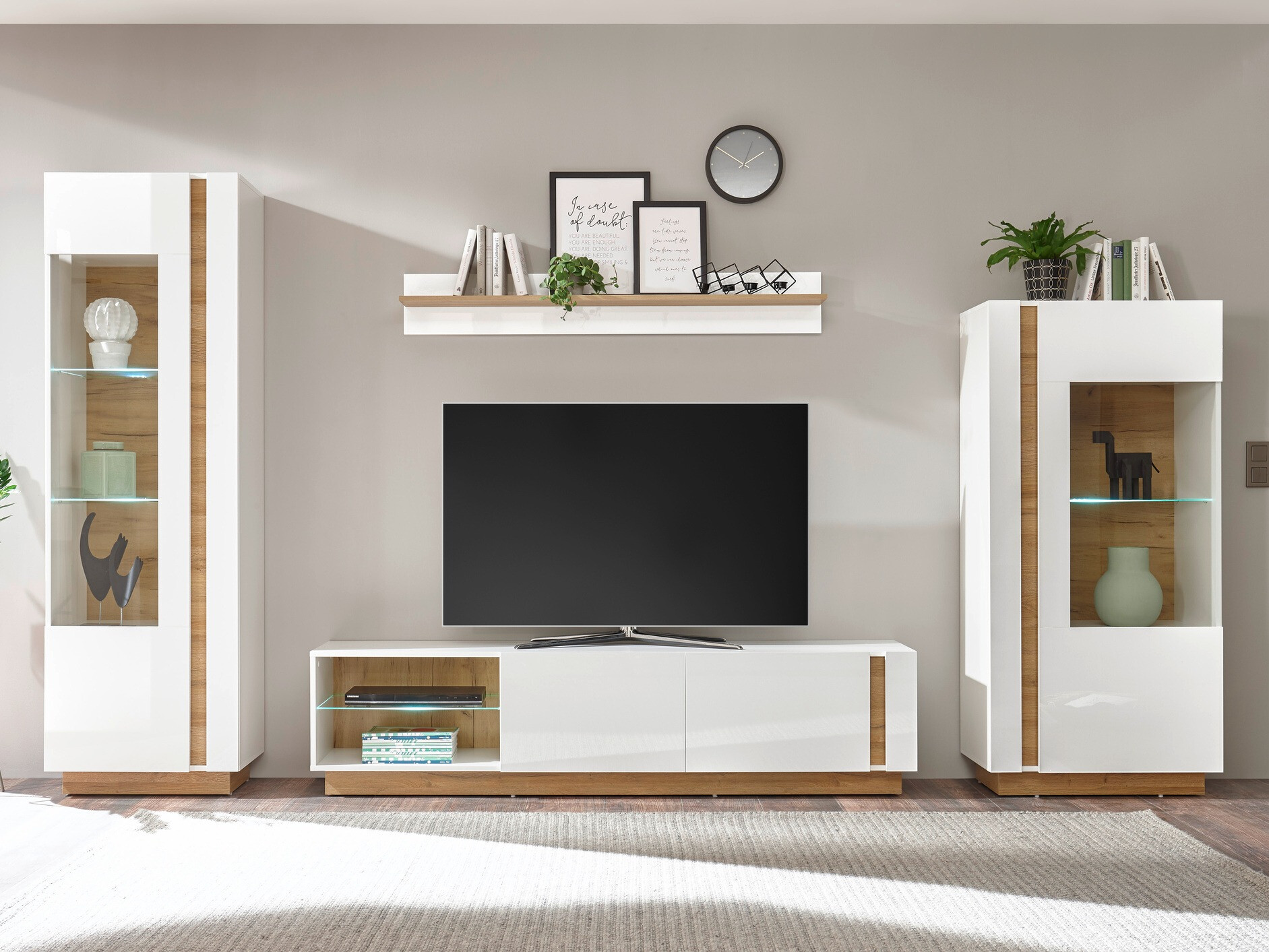 Living room set Veropho 112 (Glossy white + Grandson oak)