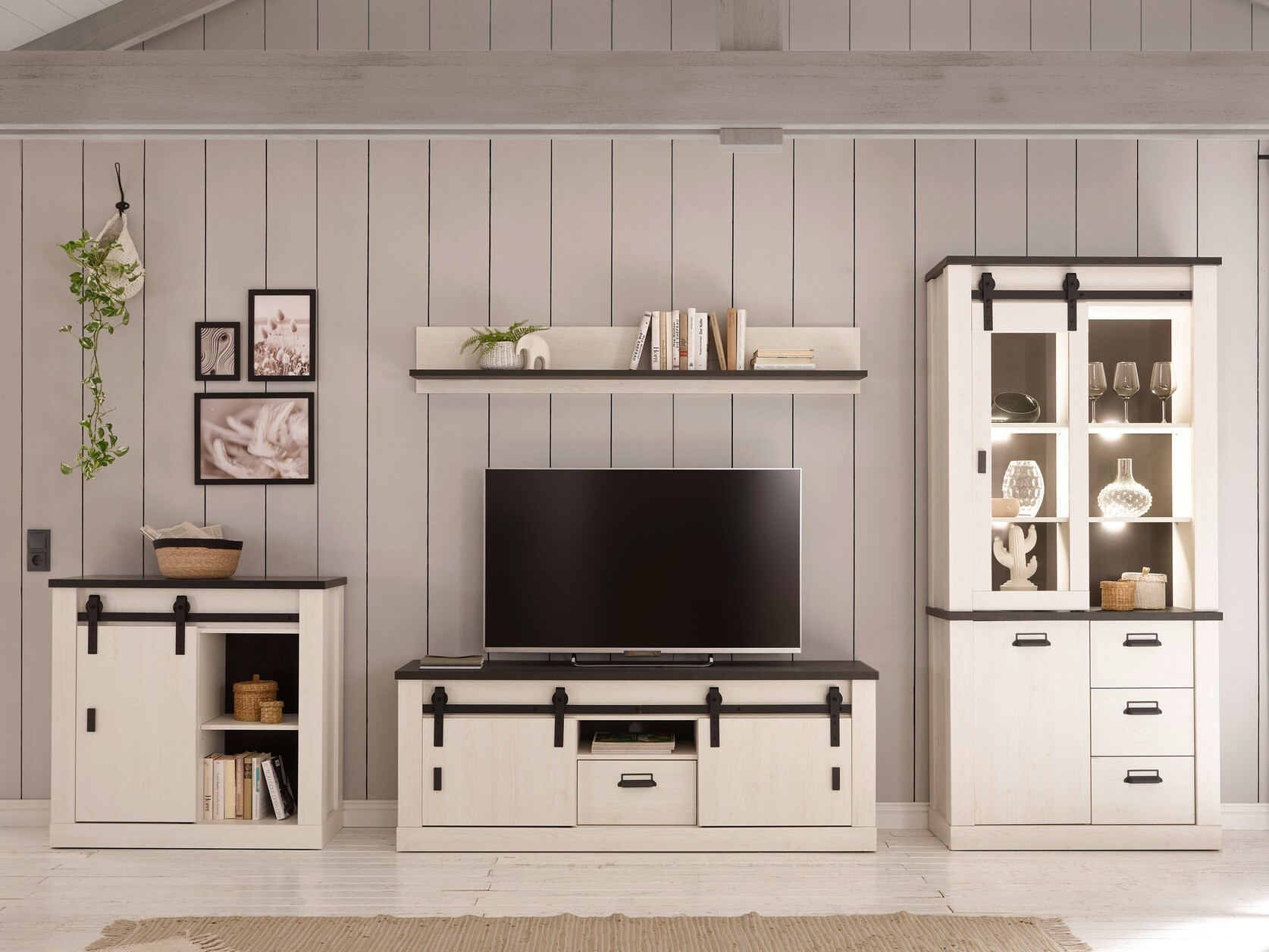 Sideboard Cirtale 119 (Bleached pine + Anthracite)