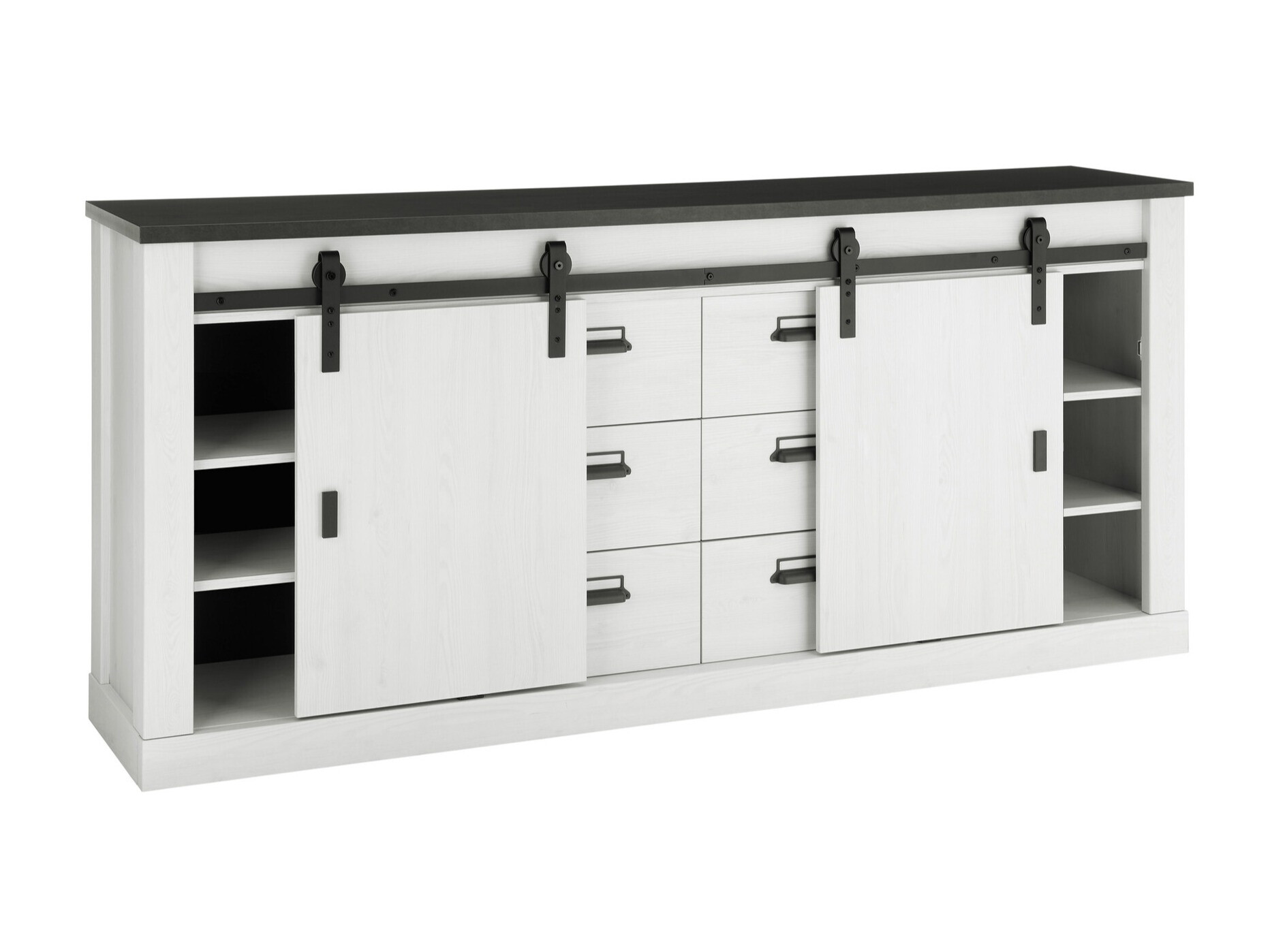 Συρταριέρα Cirtale 118 (Ανθρακί + Λευκασμένο πεύκο)