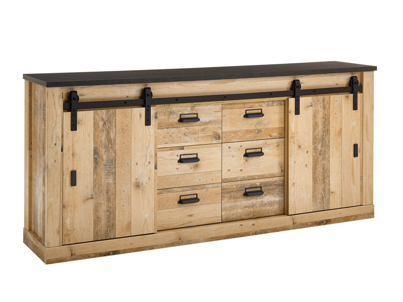 Συρταριέρα Cirtale 118 (Ανθρακί + Παλαιωμένο χρώμα ξύλου)