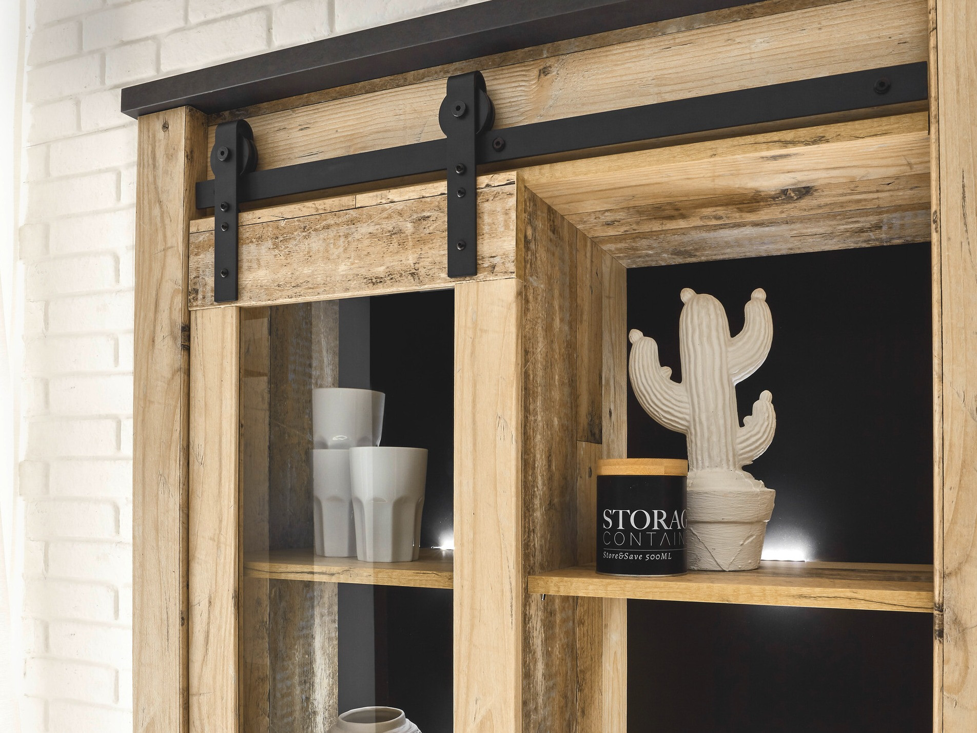 Βιβλιοθήκη Cirtale 121 (Παλαιωμένο χρώμα ξύλου + Ανθρακί)