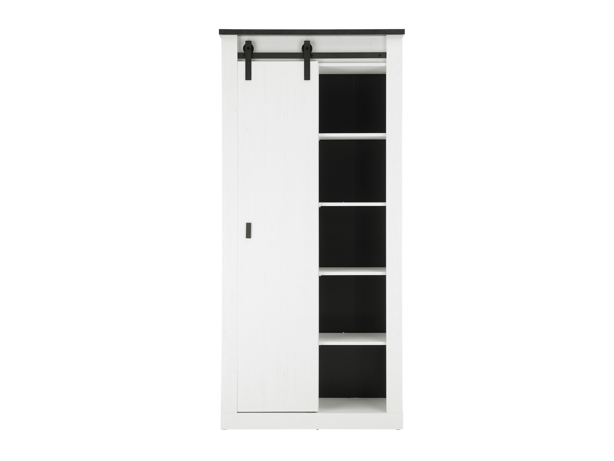Bookcase Cirtale 122 (Bleached pine + Anthracite)