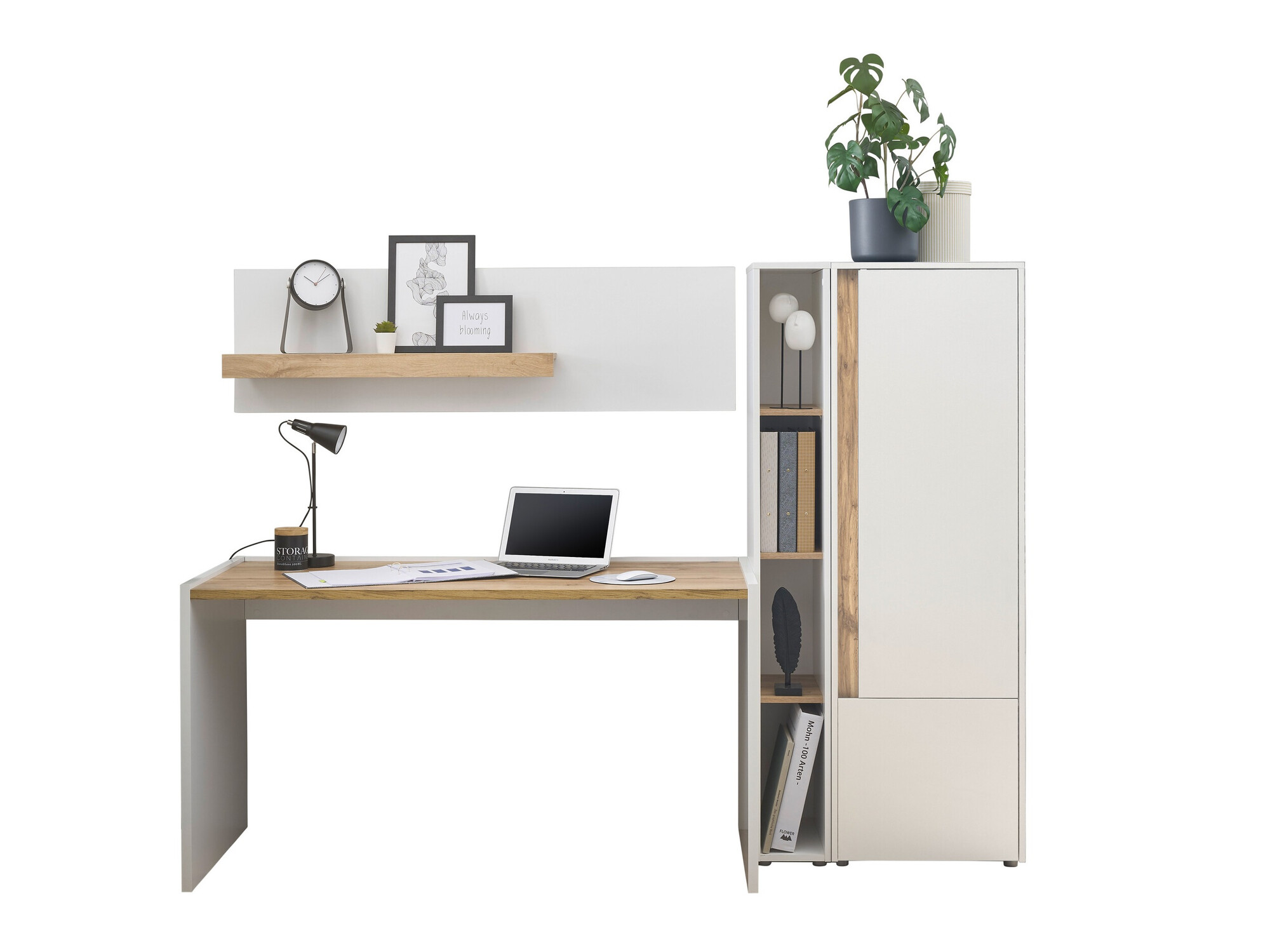 Σετ γραφείου για το σπίτι Elbsori 154 (Άσπρο + Δρυς wotan)