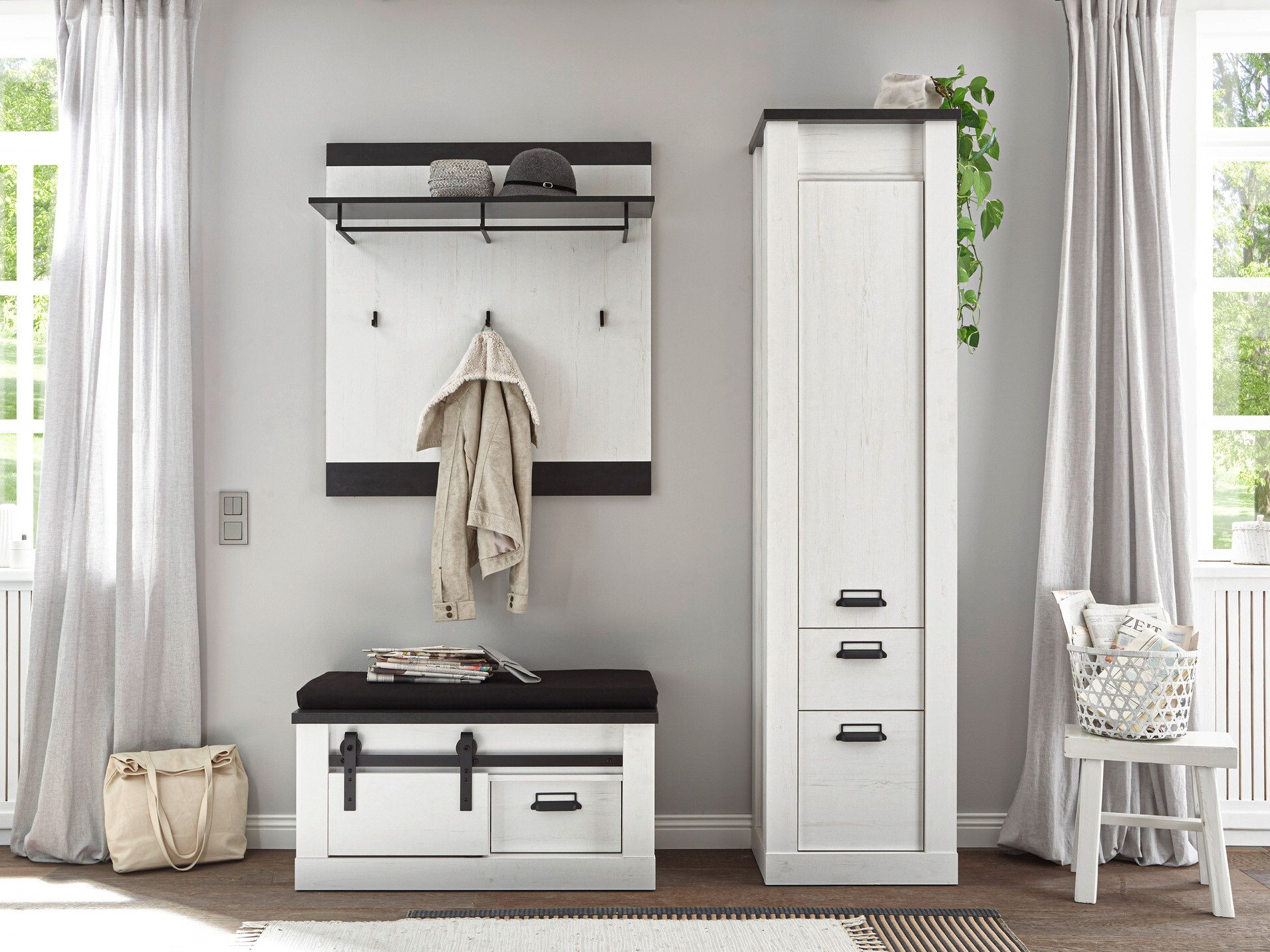 Καλόγερος Cirtale 126 (Ανθρακί + Λευκασμένο πεύκο)