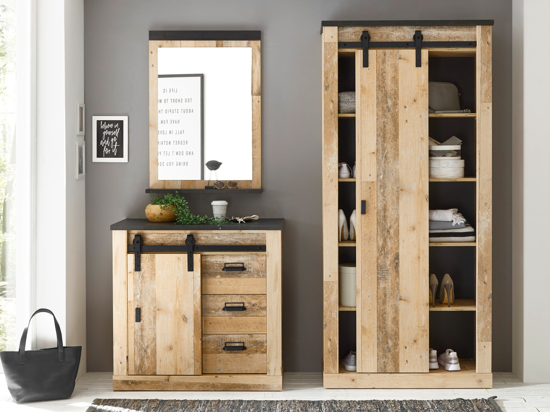 Mirror Cirtale 127 (Anthracite + Aged wood)