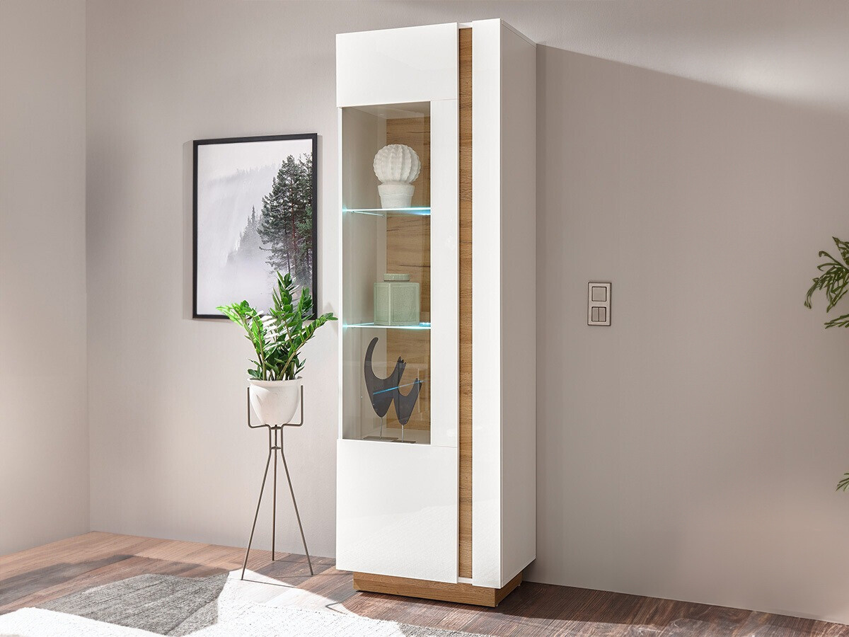 Bookcase Veropho 100 (Glossy white + Grandson oak)