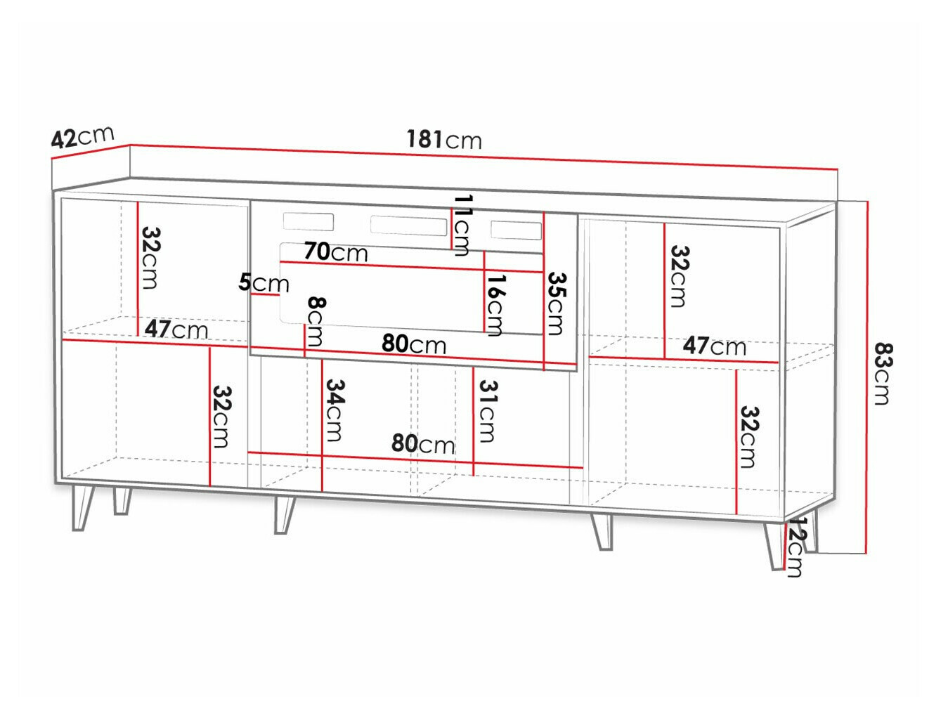 Sideboard Dicto I (White + Black)