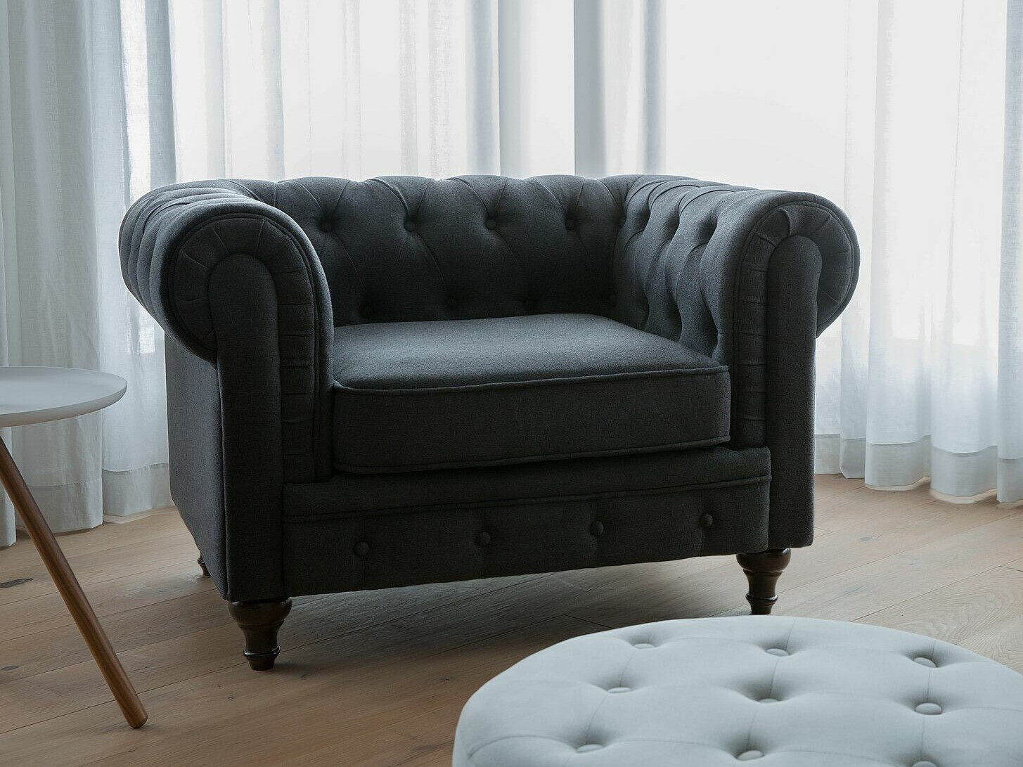 English-style armchair Cirdoro 102 (Graphite)
