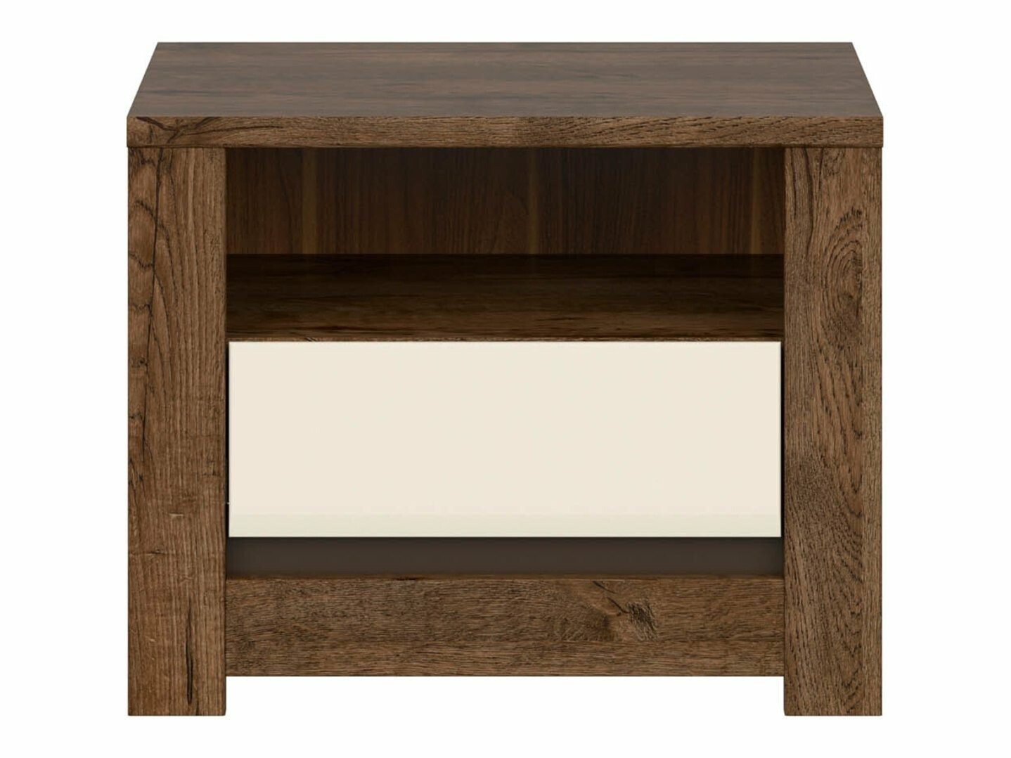 Bedside table Ophevaru 115 (Glossy cream + April oak)