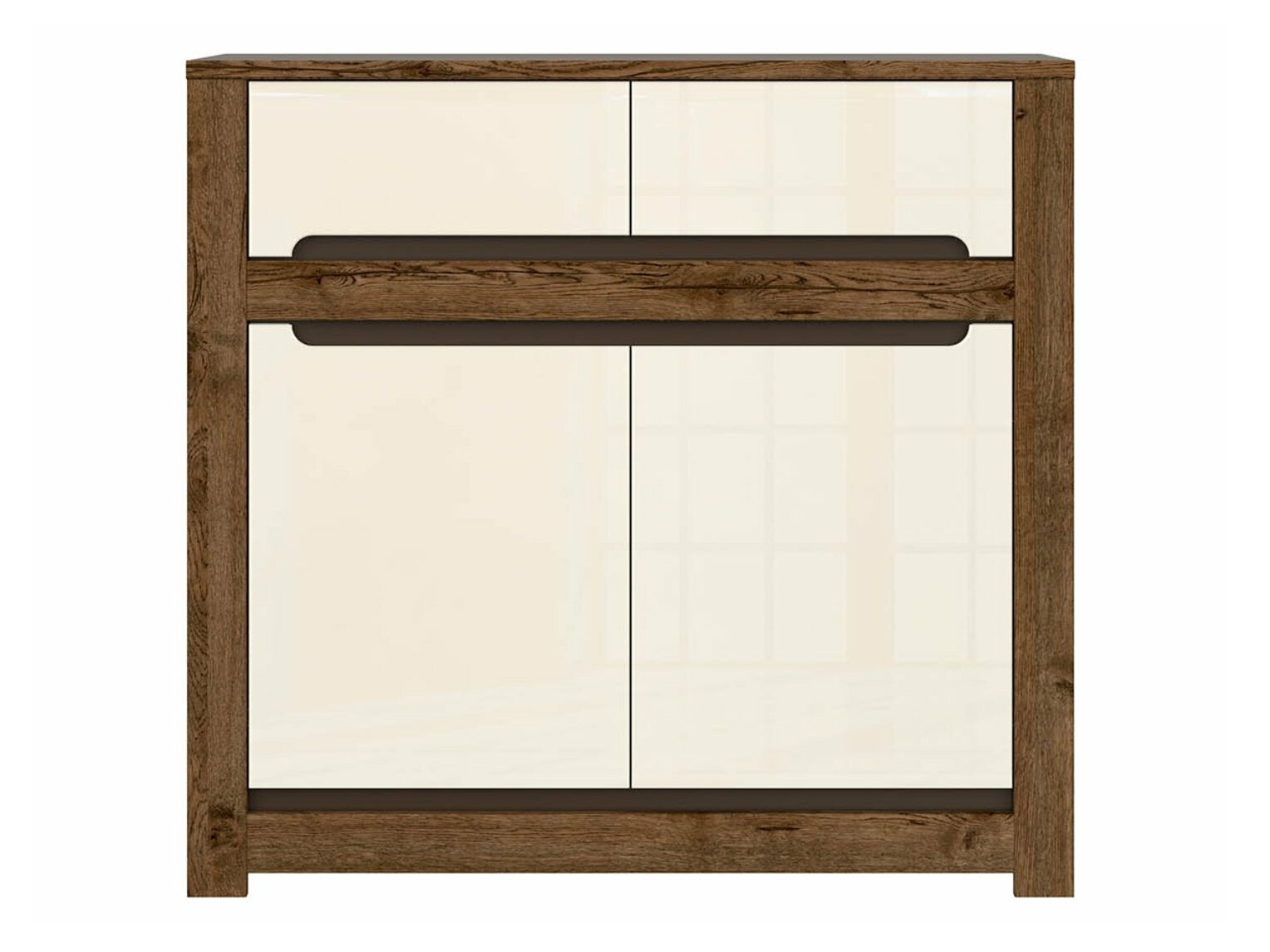 Chest of drawers Ophevaru 100 (Glossy cream + April oak)
