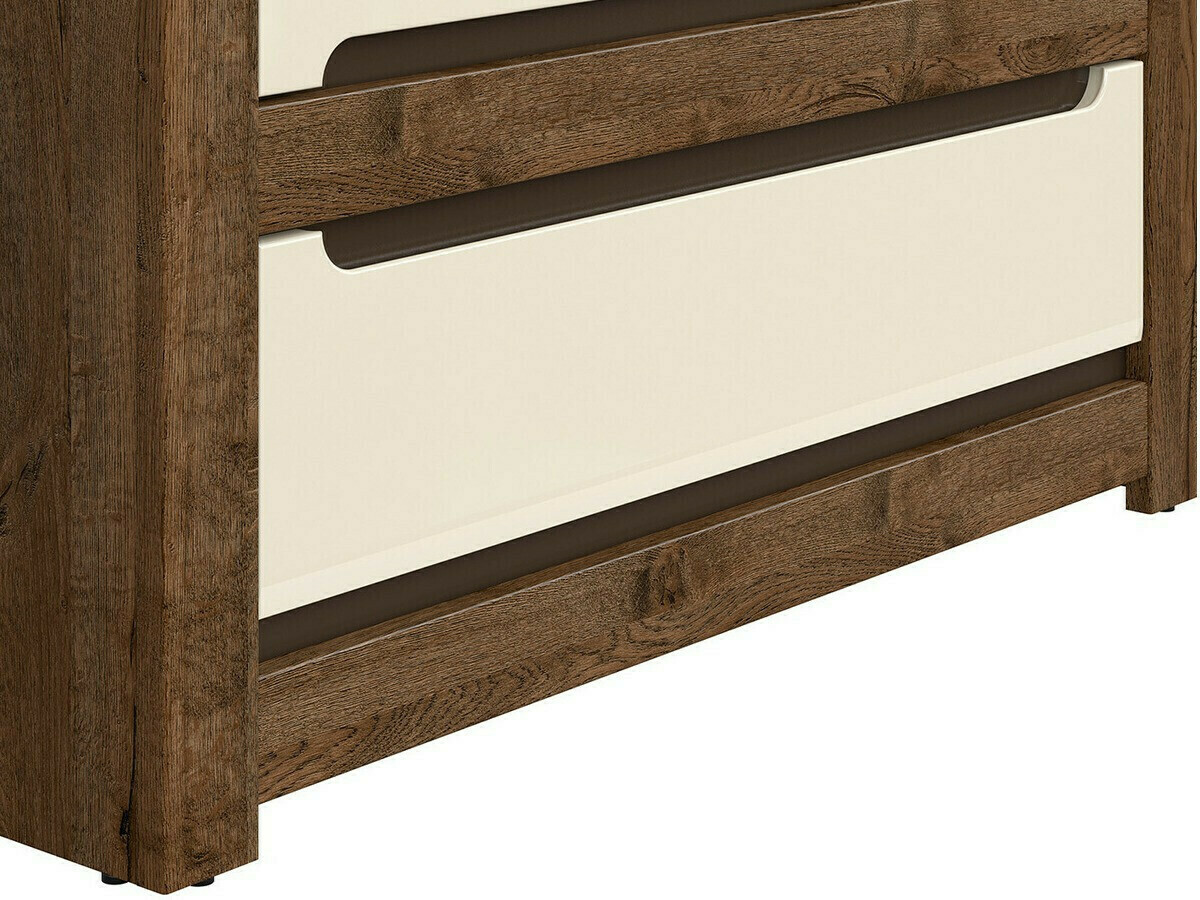 Chest of drawers Ophevaru 101 (Glossy cream + April oak)