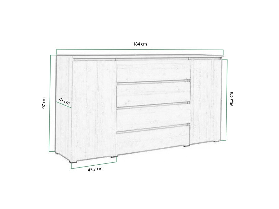 Συρταριέρα Cirdora 105 (Sonoma οξιά)
