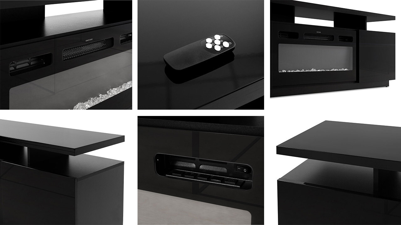 Έπιπλο τηλεόρασης Figura I (Άσπρο + Γυαλιστερό λευκό)