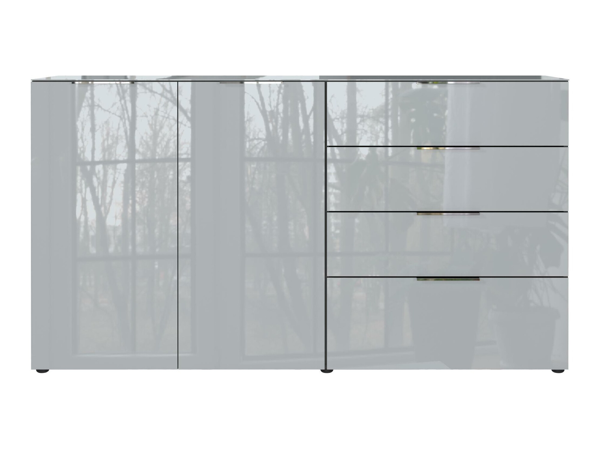 Συρταριέρα Sacramento 302 (Γραφίτης + Γυαλιστερό Γκρι)