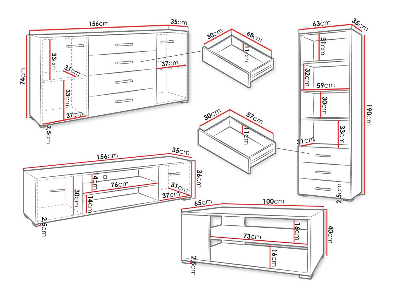 Σετ επίπλων σαλονιού Comfivo Casus I