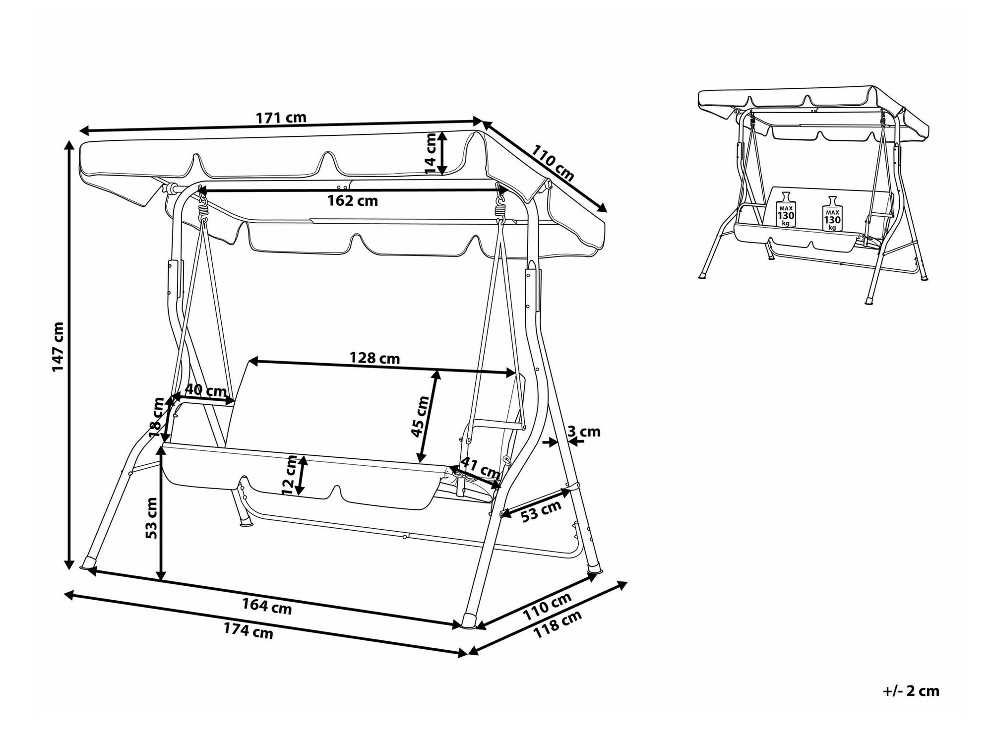 Outdoor swing Berwyn 1871 (White + Green)