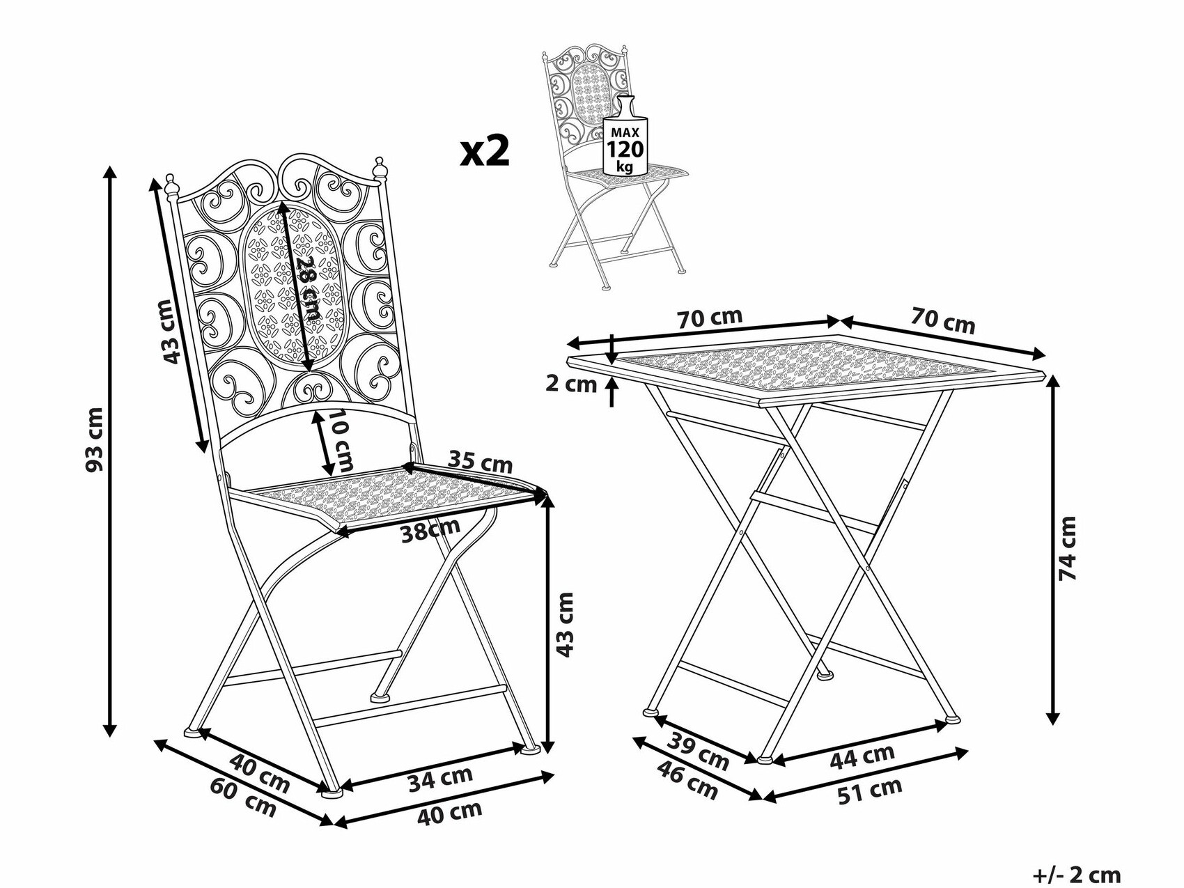 Balcony furniture set Berwyn 1880