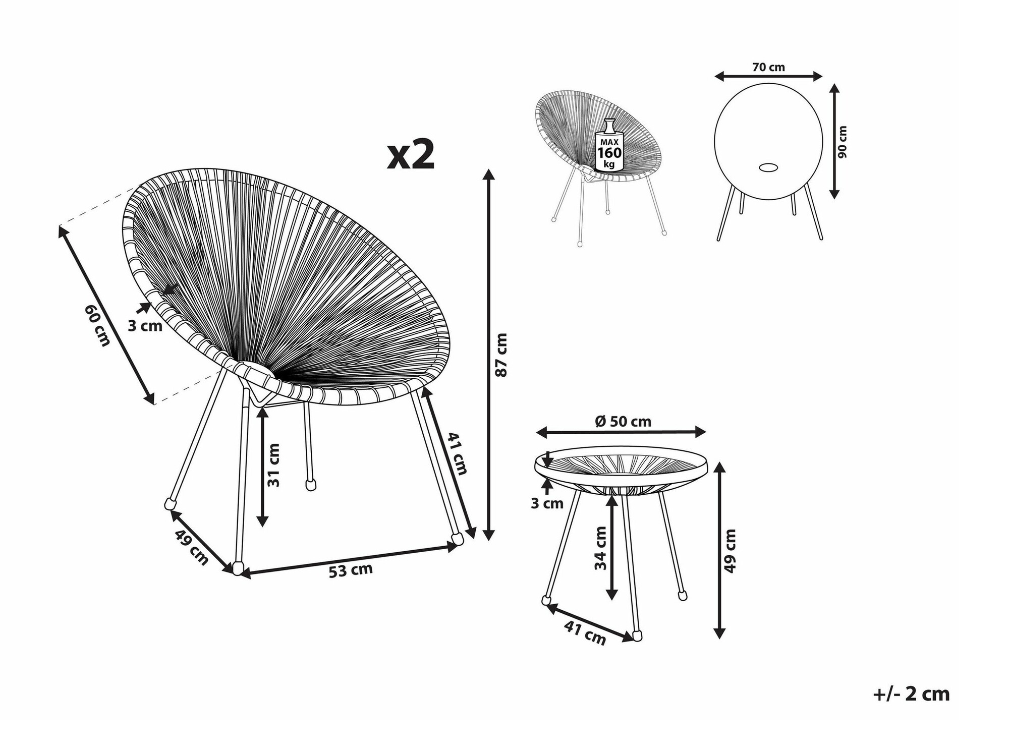 Σετ επίπλων μπαλκονιού Berwyn 1921 (Πράσινο)