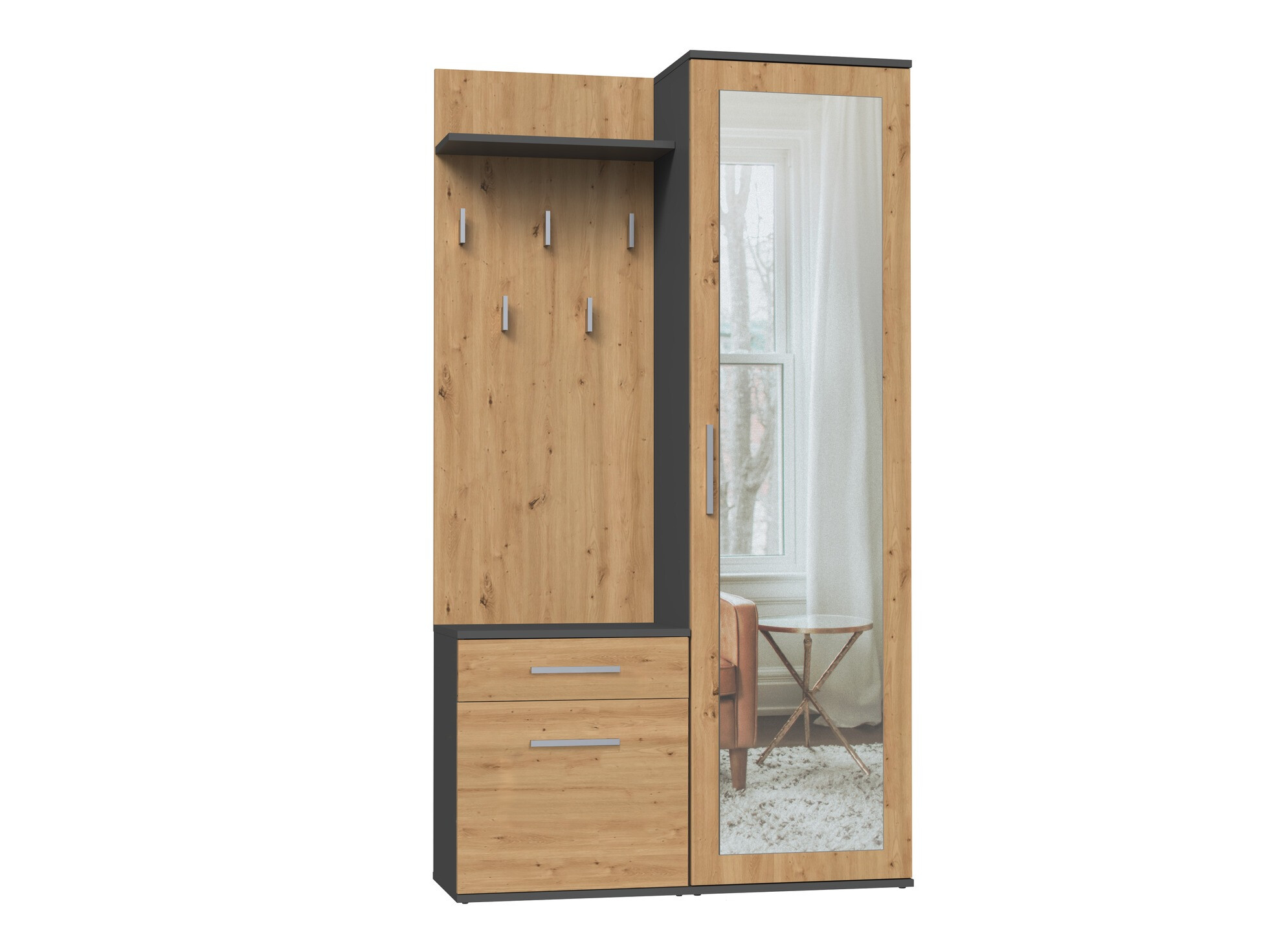 Hallway set Mandeville 126 (Artisan oak + Anthracite)