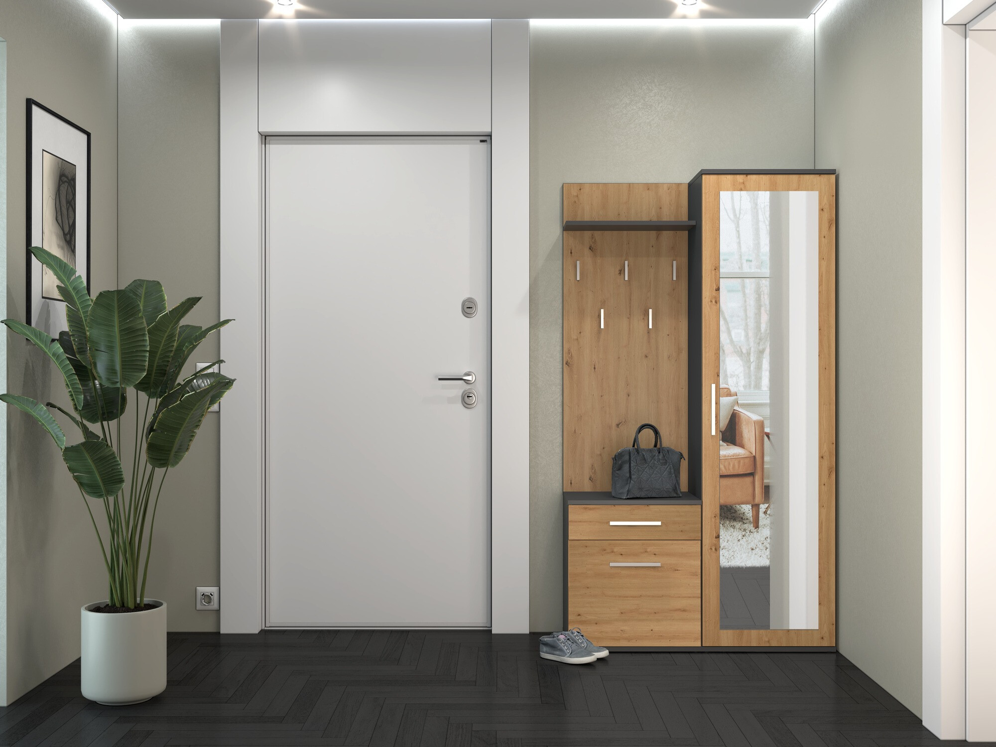 Hallway set Mandeville 126 (Artisan oak + Anthracite)