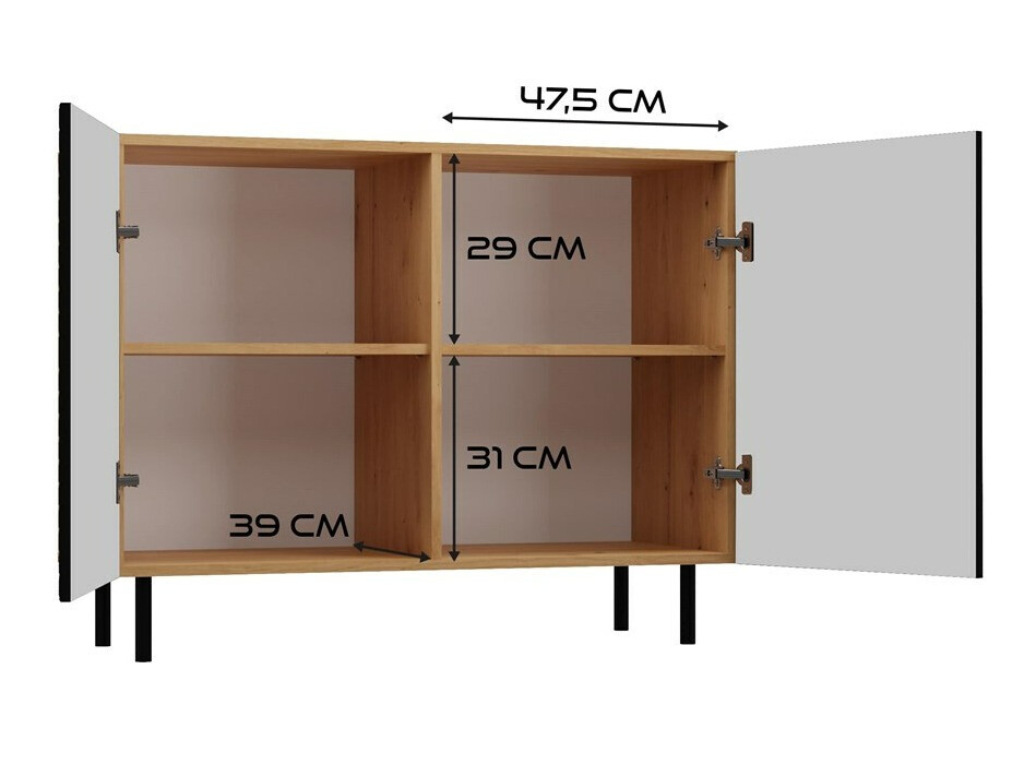 Μπουφέ Romseru 101 (Μαύρο + Artisan βελανιδιά)
