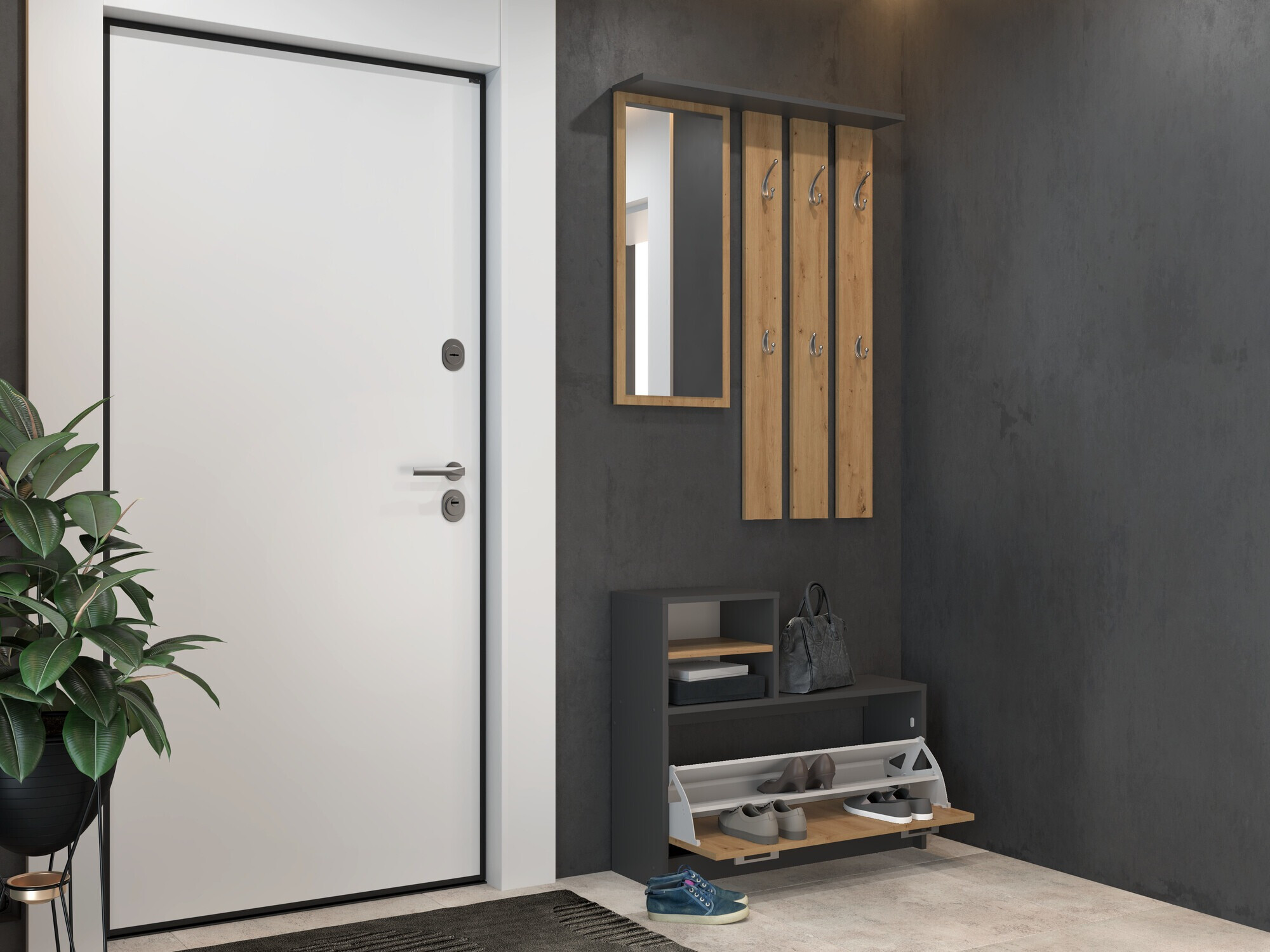 Hallway set Mandeville 144 (Artisan oak + Anthracite)