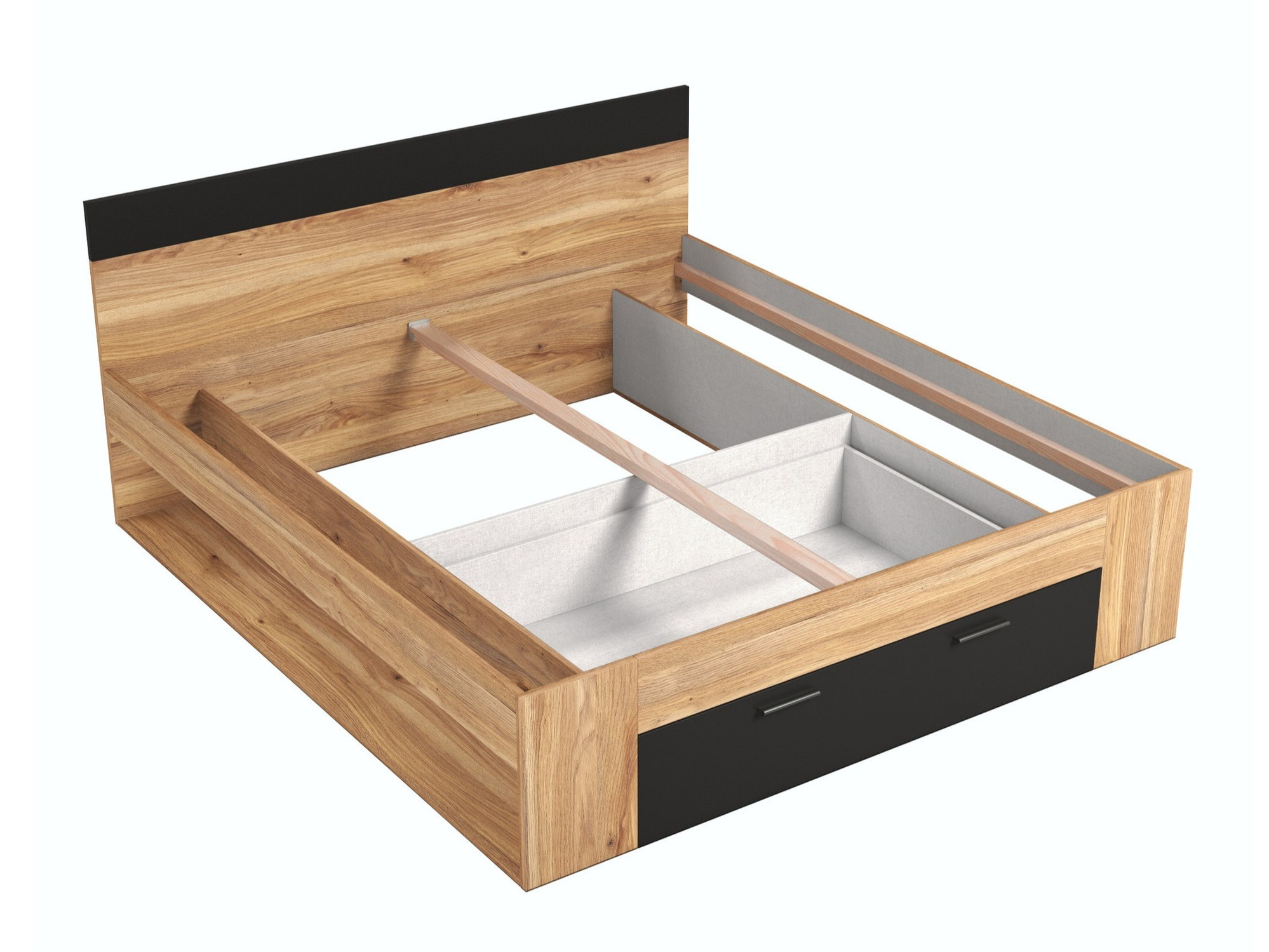 Bed Melvele 108 (Oak + Black)