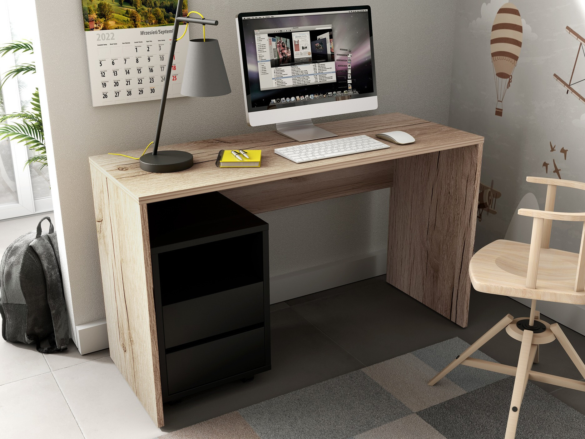 Γραφείο Austin 345 (Ελαφριά δρυς)