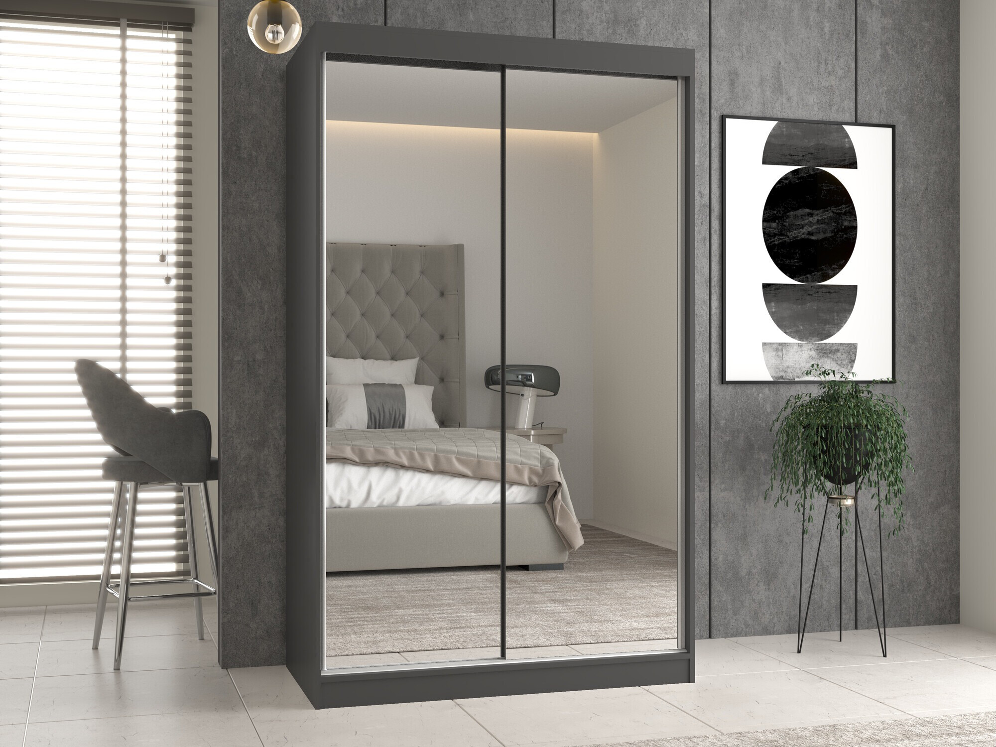 Ντουλάπα Mandeville 158 (Ανθρακί)