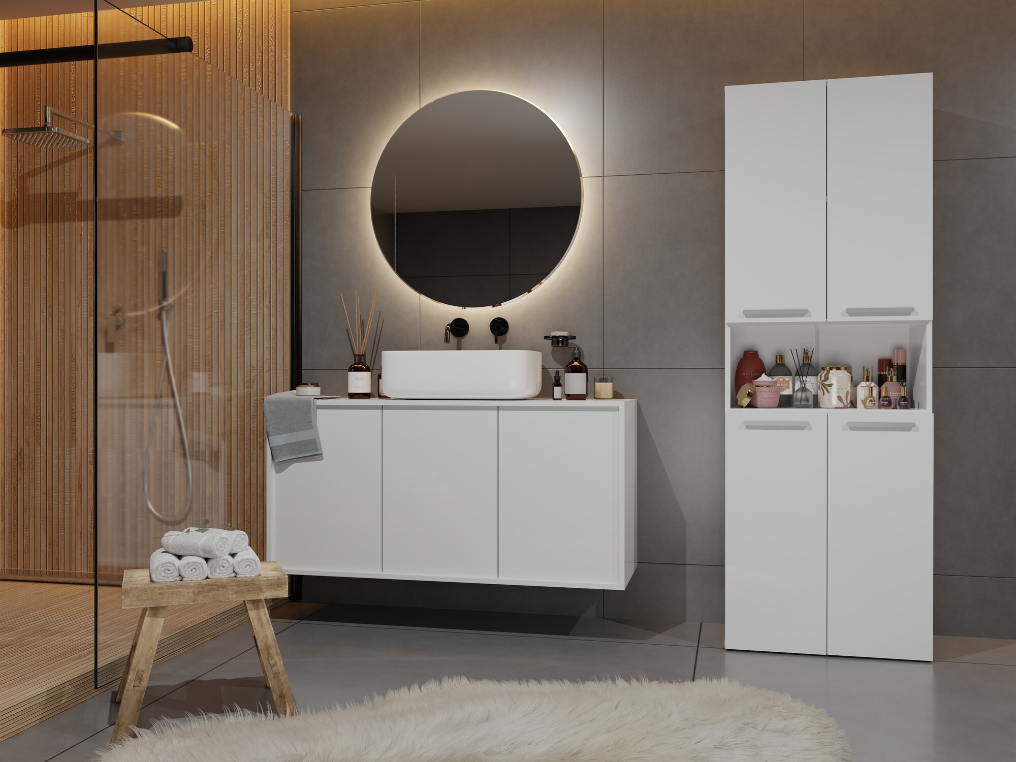 Όρθιο ντουλάπι μπάνιου Nolmaru 101 (Άσπρο)