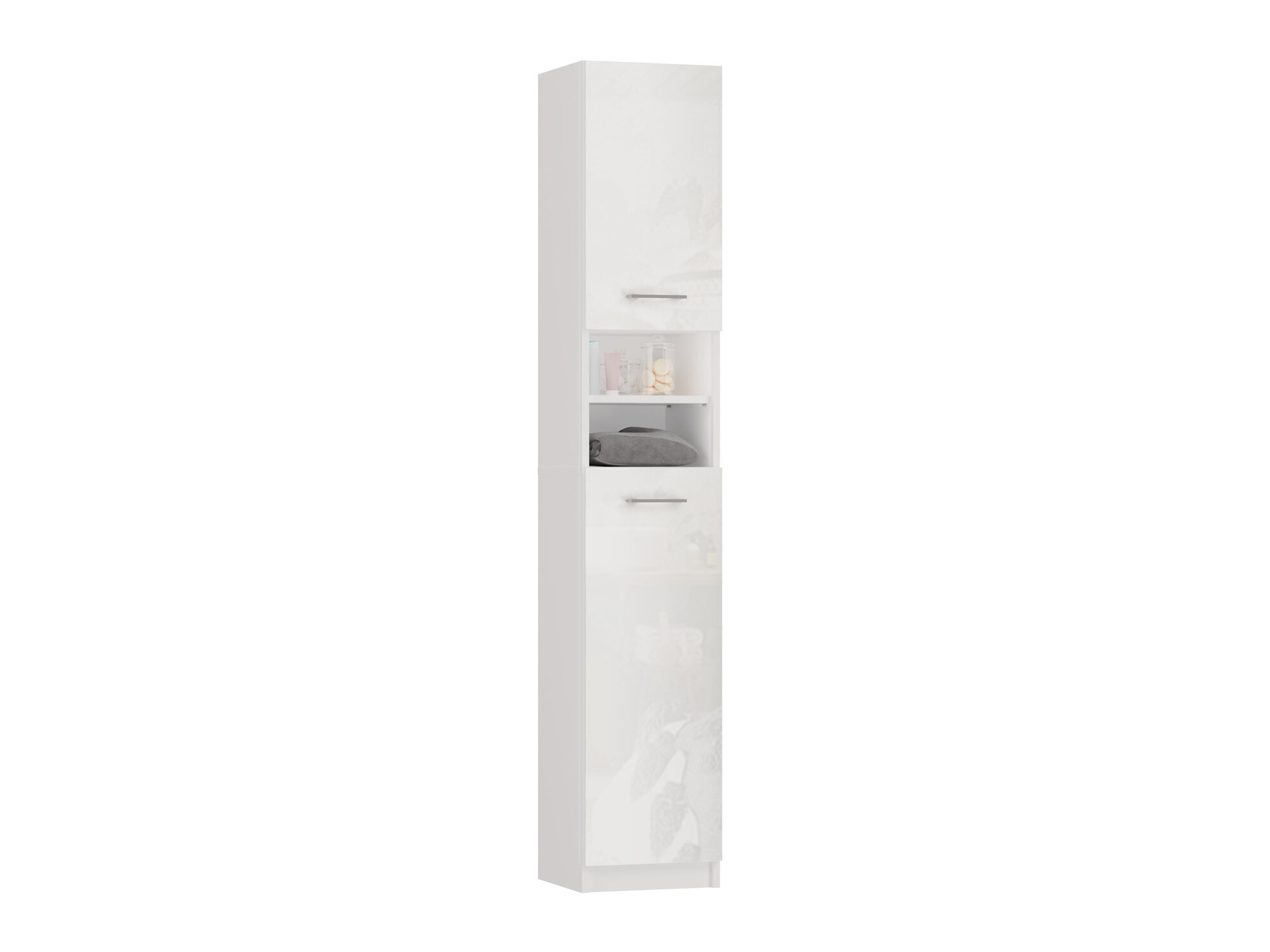Standing bathroom cabinet Mandeville 152 (White + White gloss)