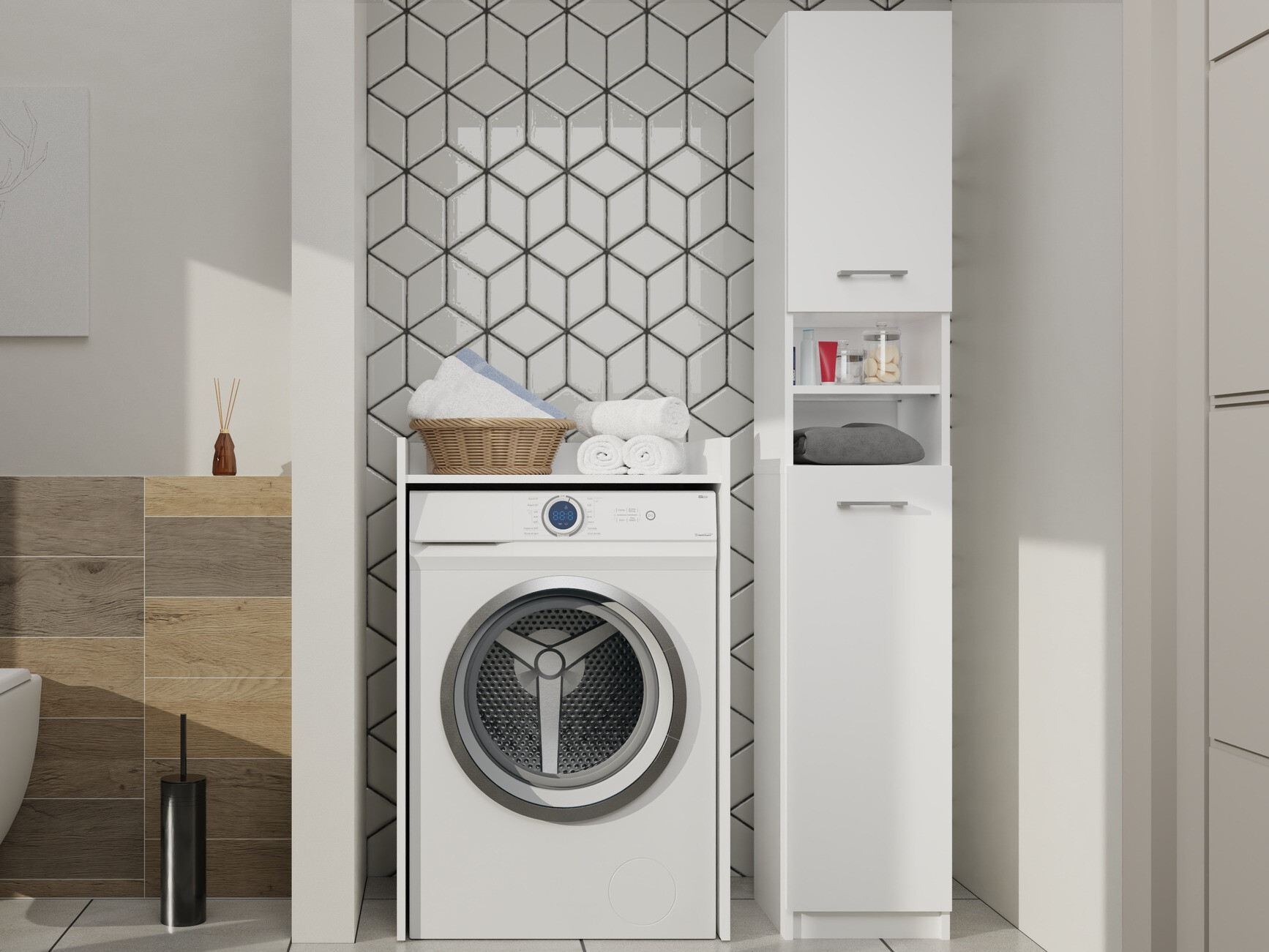Standing bathroom cabinet Mandeville 152 (White)