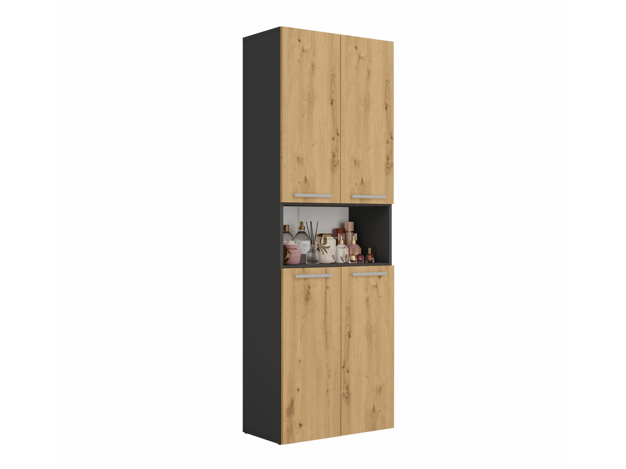 Standing bathroom cabinet Nolmaru 101 (Anthracite + Artisan oak)