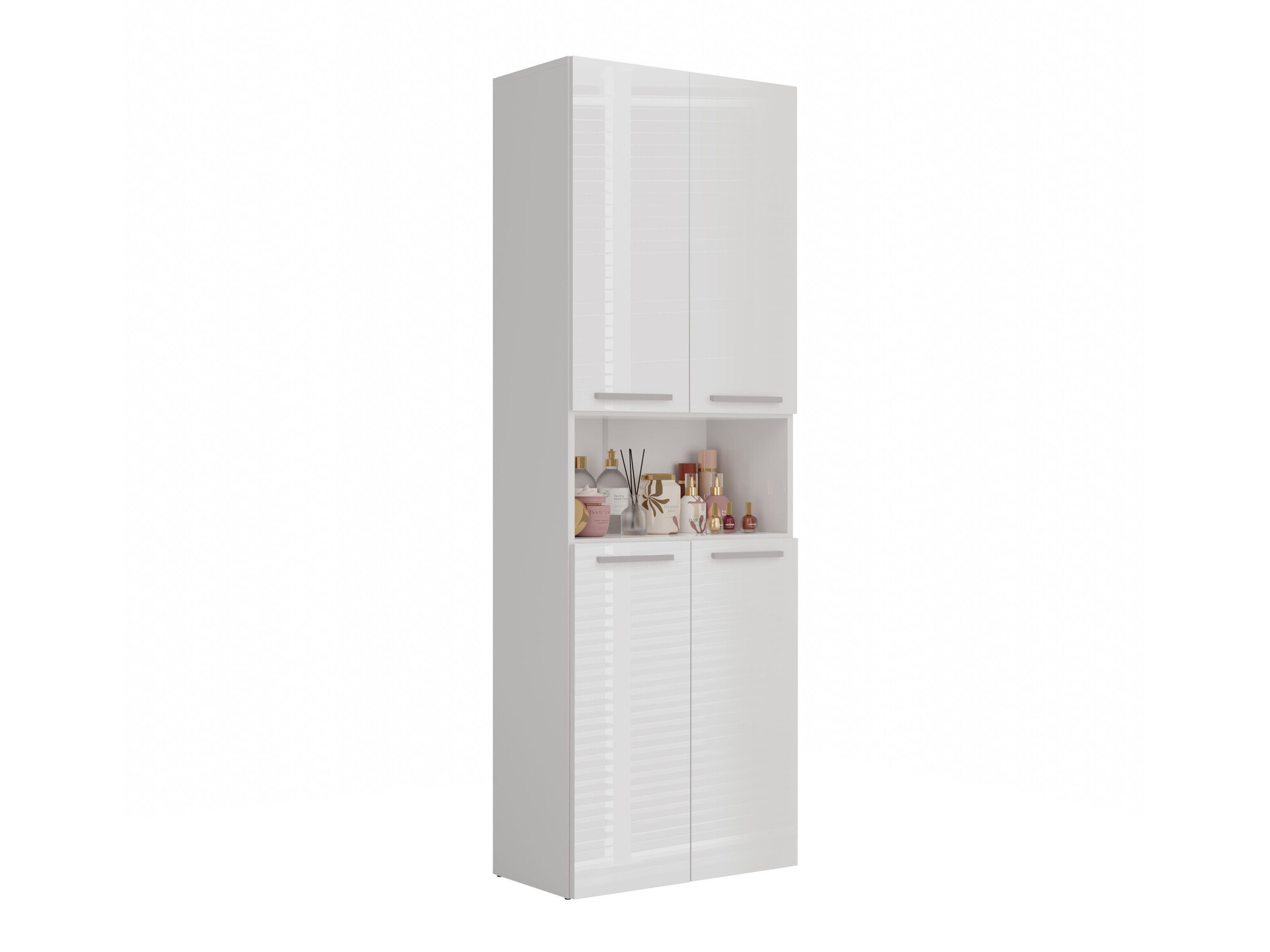 Standing bathroom cabinet Nolmaru 101 (White + Glossy white)