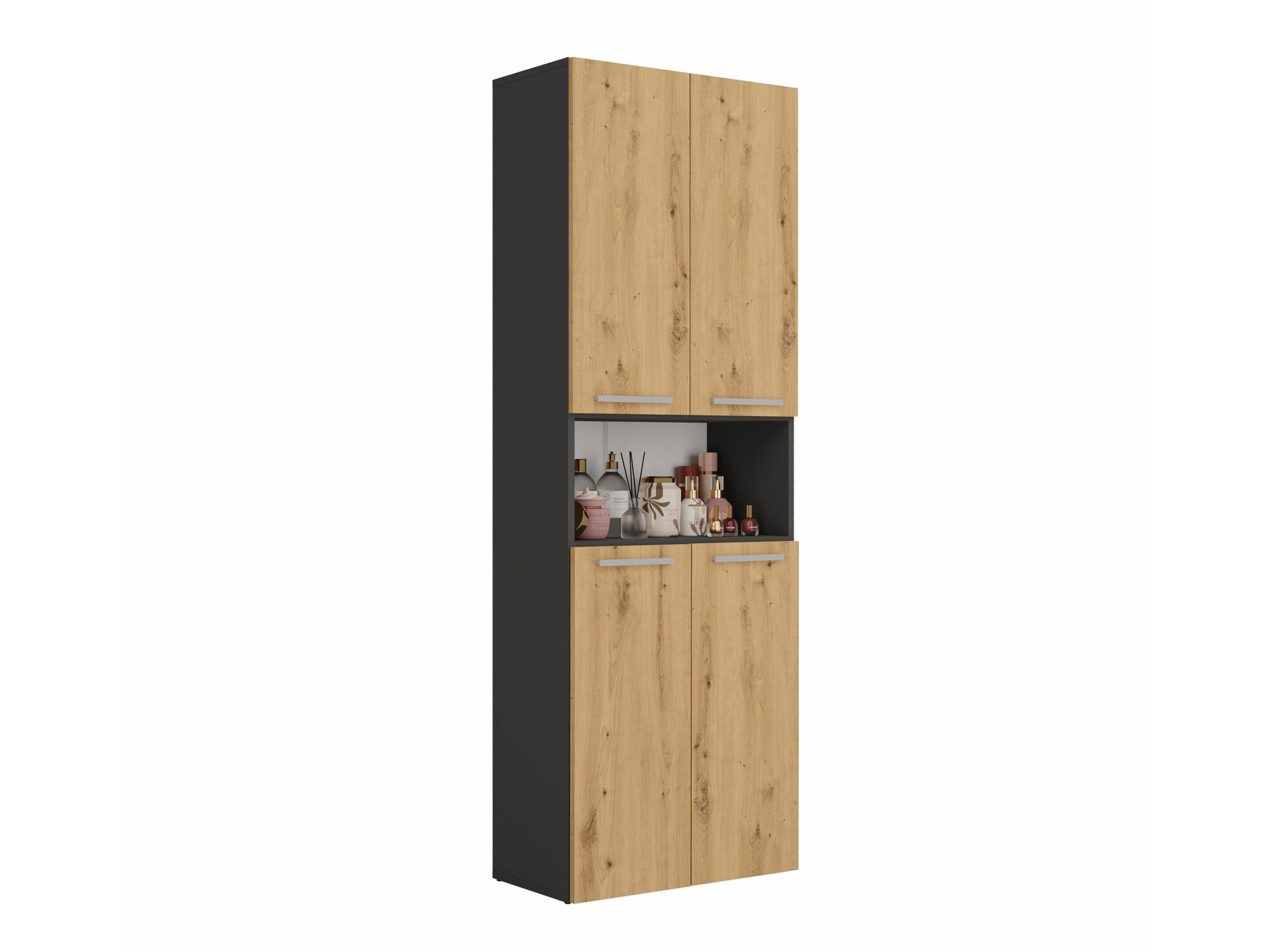 Standing bathroom cabinet Nolmaru 103 (Anthracite + Artisan oak)