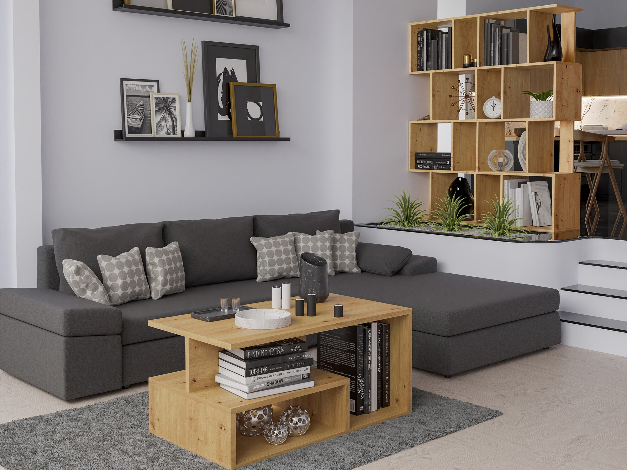 Bookcase Mandeville 160 (Artisan oak)