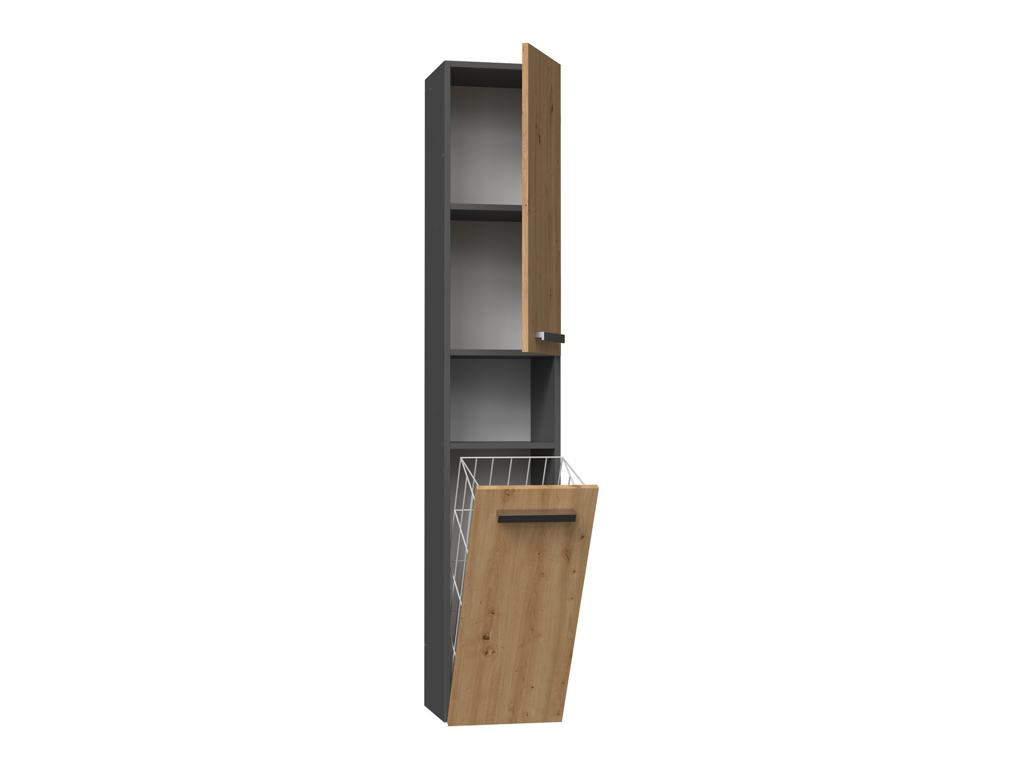 Standing bathroom cabinet Nolmaru 106 (Anthracite + Artisan oak)